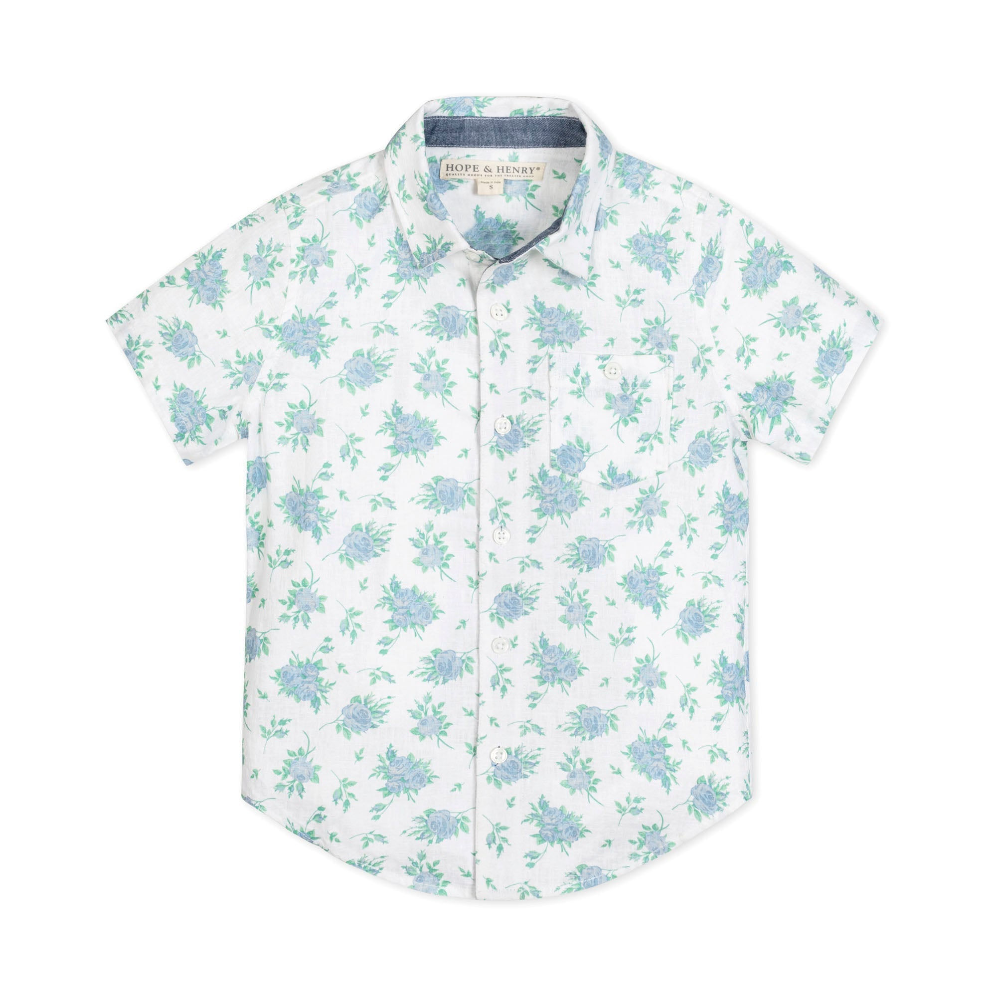 Linen Short Sleeve Button Down Shirt - Baby