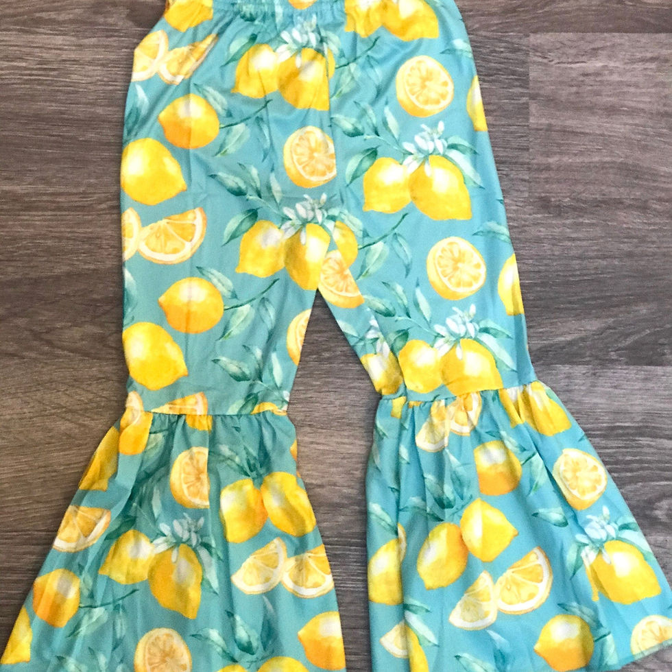 Thumbnail: Mama's Main Squeeze BELL BOTTOM OUTFIT, Lemon Flare Pants & Mama T-Shirt,