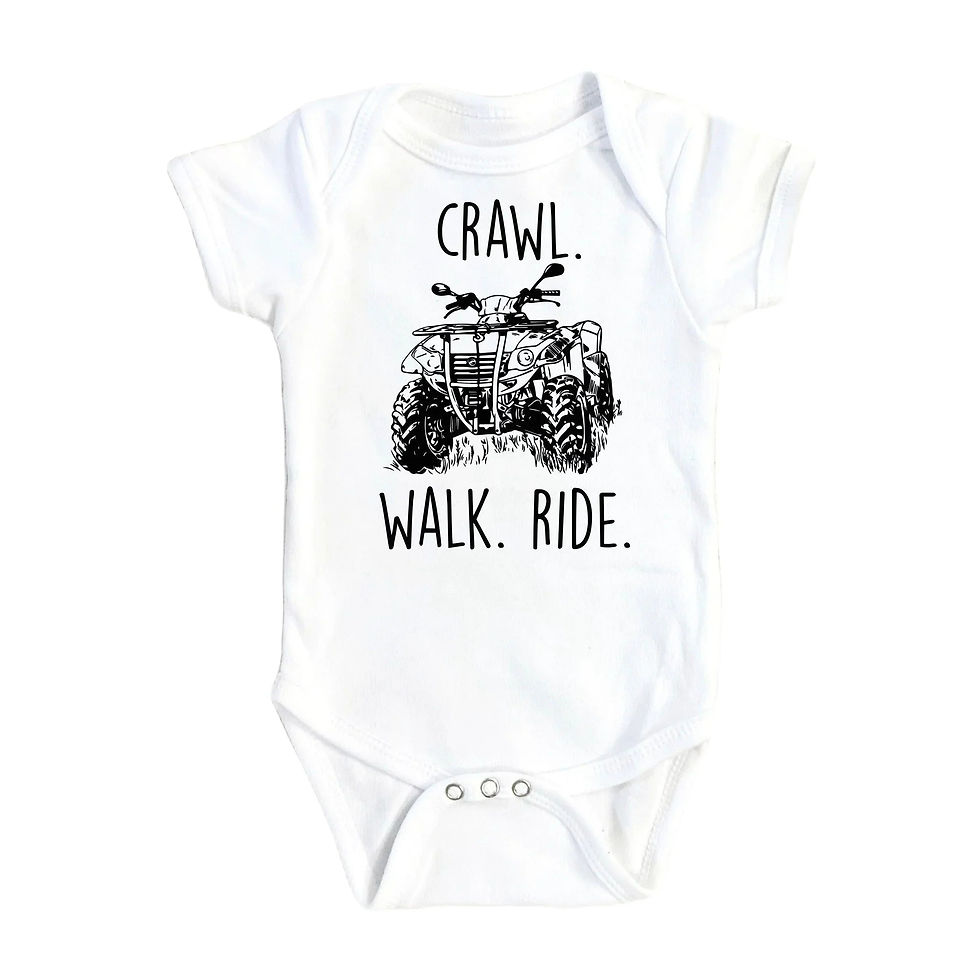 ATV Crawl - Baby Boy Girl Clothes Infant Bodysuit Funny Cute Newborn