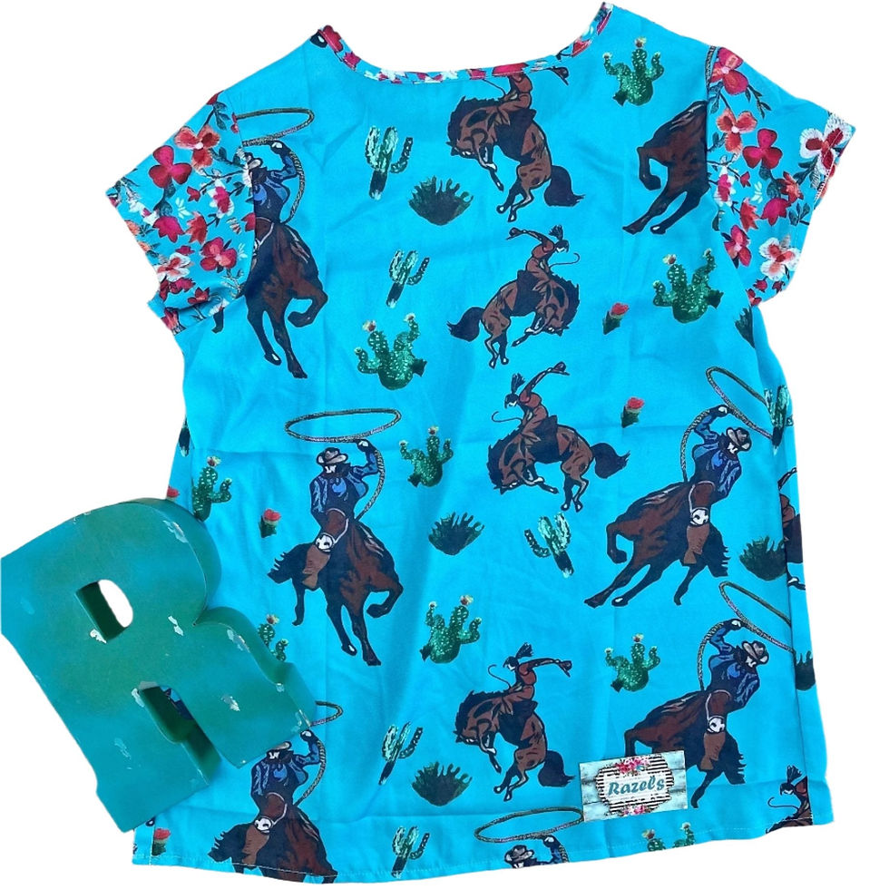 Thumbnail: Turquoise Cowgirl Blouse – Western Woman Turquoise Cowboy Top
