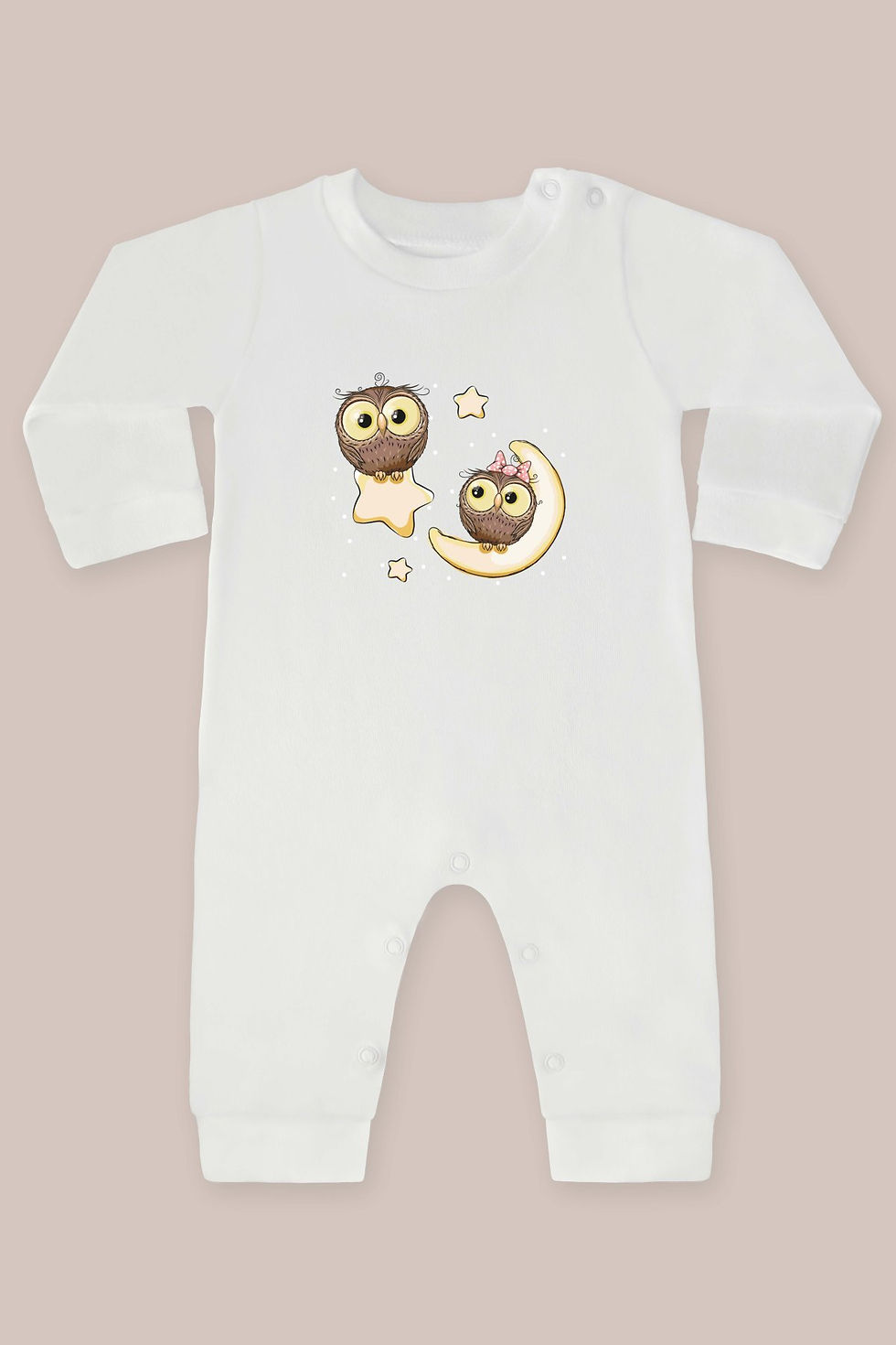 Sevimli Hayvanlar 27 Baykuşlar Baskılı Uzun Kollu Tulum