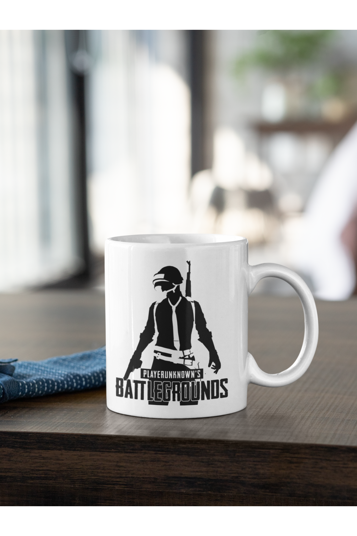 PUBG Oyun Yazı Ve Karakter Baskılı Kupa Beyaz Porselen Mug