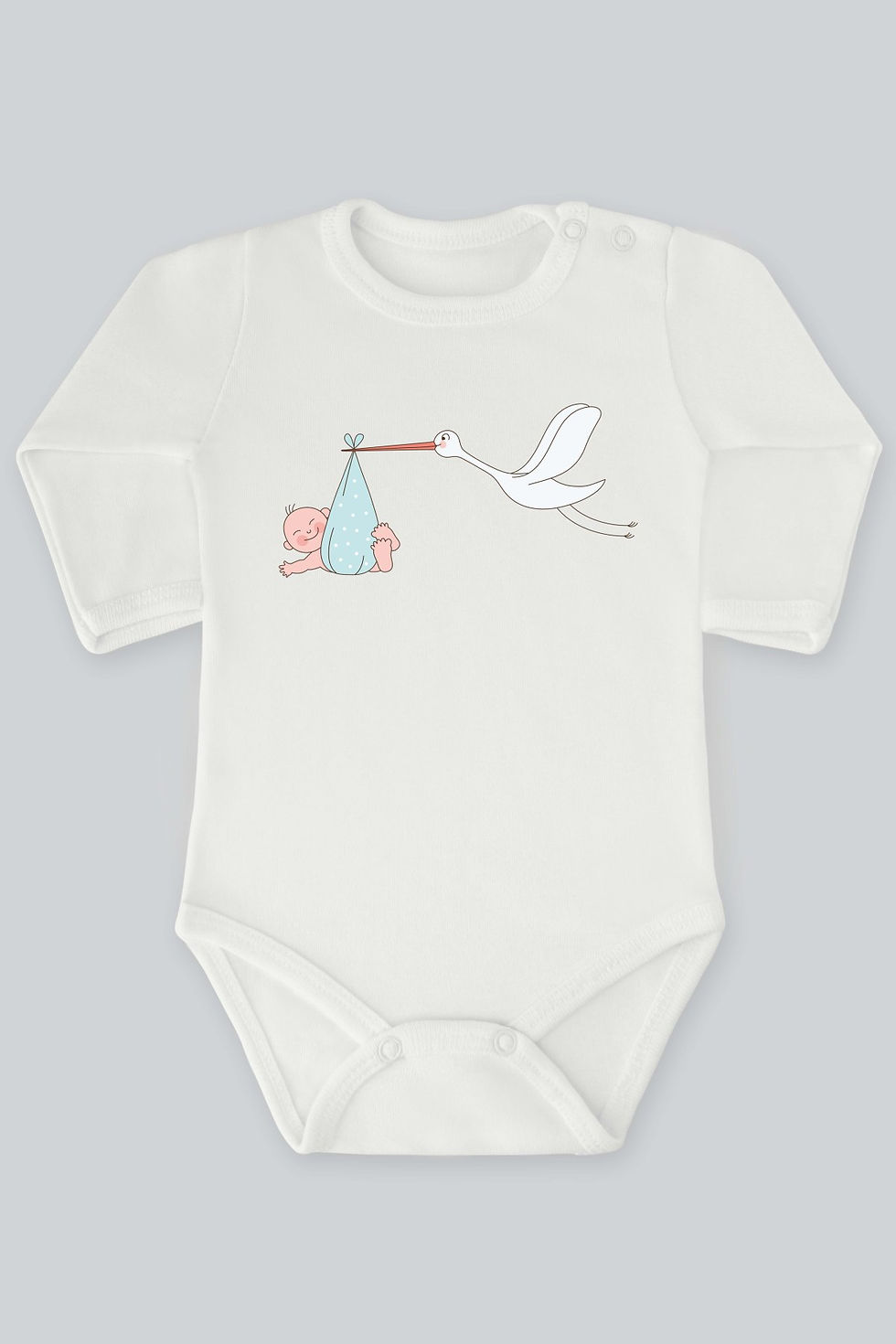 Pelikan Bebek 3 Baskılı Uzun Kollu Bebek Body Zıbın Badi