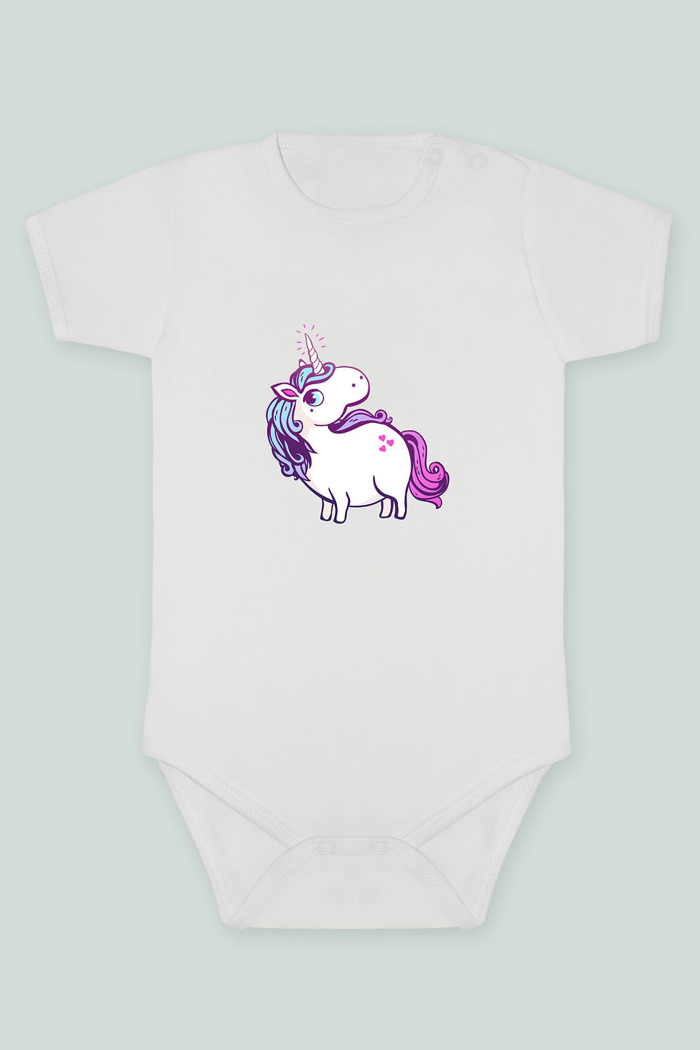 Unicorn 14 Baskılı Kısa kollu Body Zıbın Badi