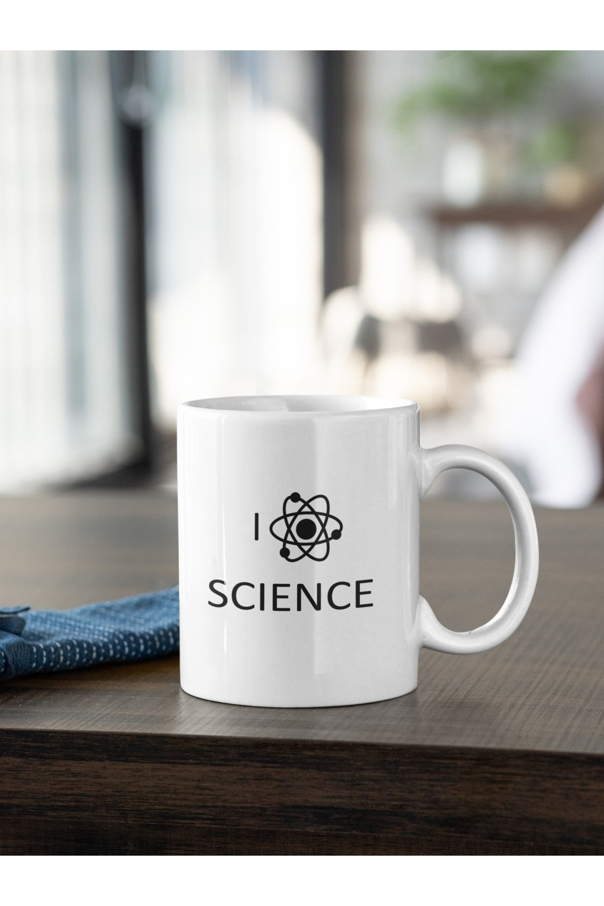 I Love Science Yazı ve Logo Baskılı Kupa Beyaz Porselen Mug