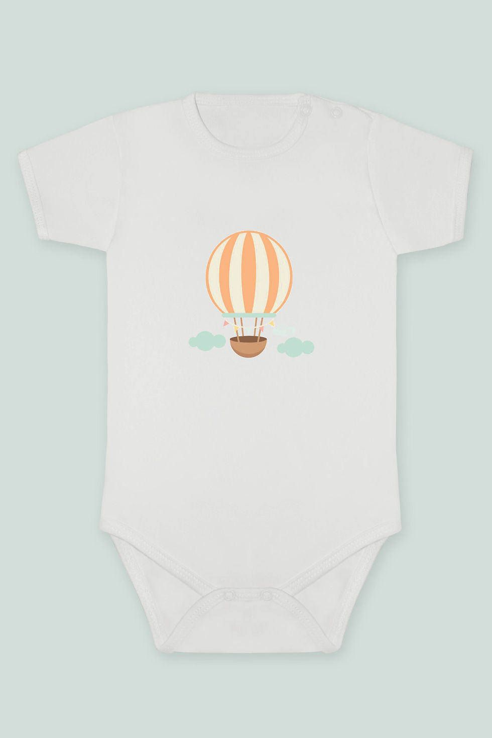 Sevimli Balon Serisi 1 Baskılı Kısa kollu Body Zıbın Badi