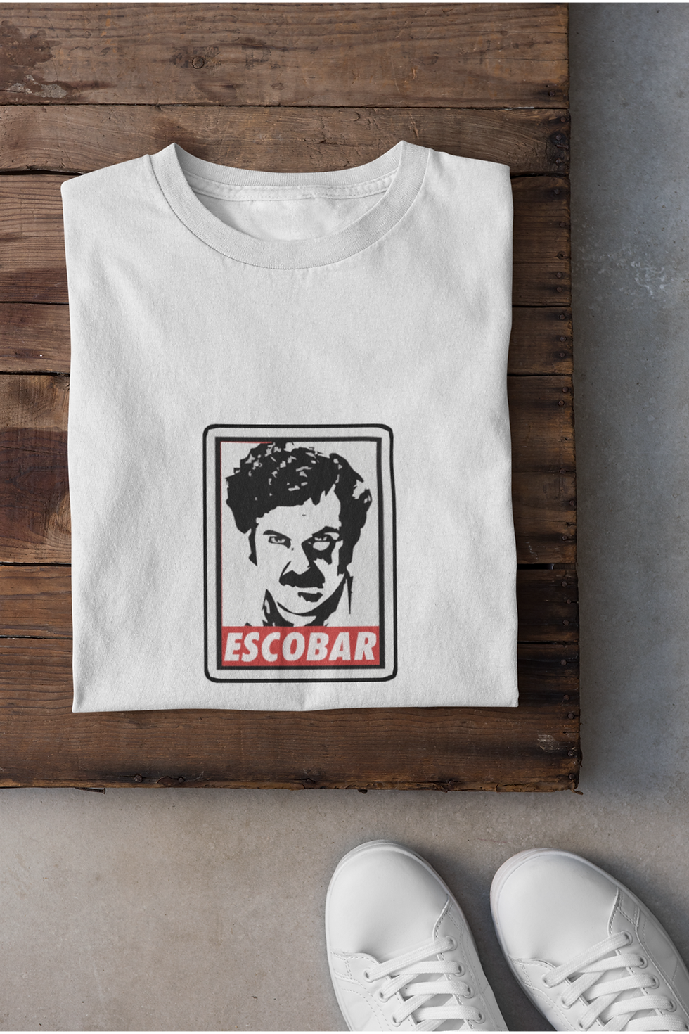 Küçük resim: Pablo Escobar Karakter Baskılı Tişört Erkek %100 Pamuk