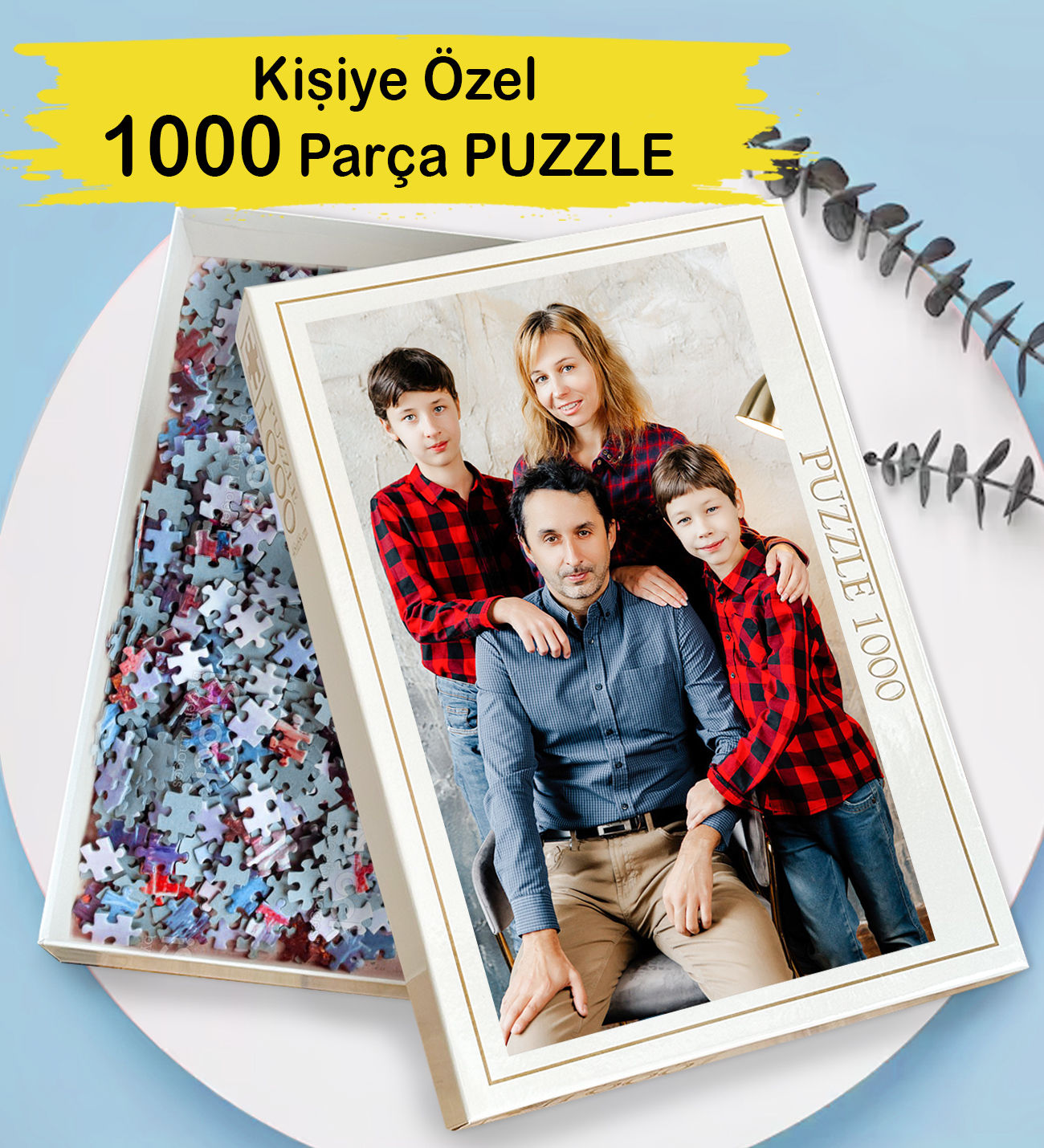 Kişiye Özel Kendin Tasarla 1000 Parça Puzzle Yapboz Sevgililer Doğum Günü Hediye