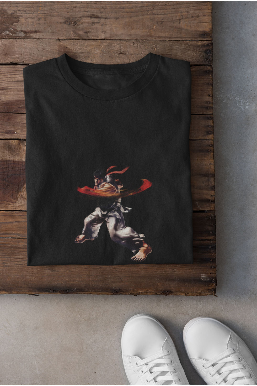 Küçük resim: Street Fighter Ryu Hoshi Karakteri 2 Baskılı Tişört Erkek %100 Pamuk