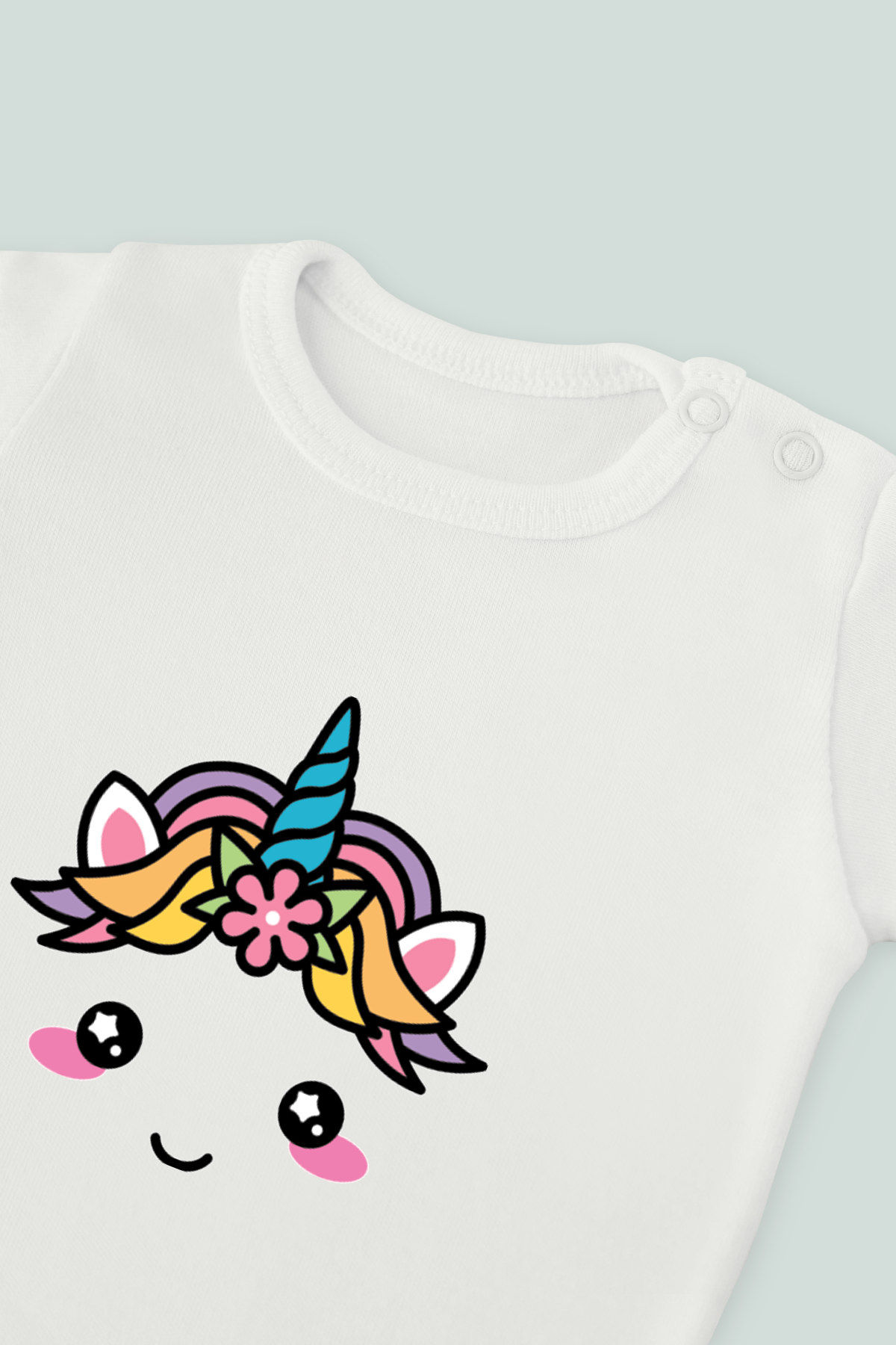 Unicorn 18 Baskılı Bebek Kolsuz Atlet Body Zıbın Badi