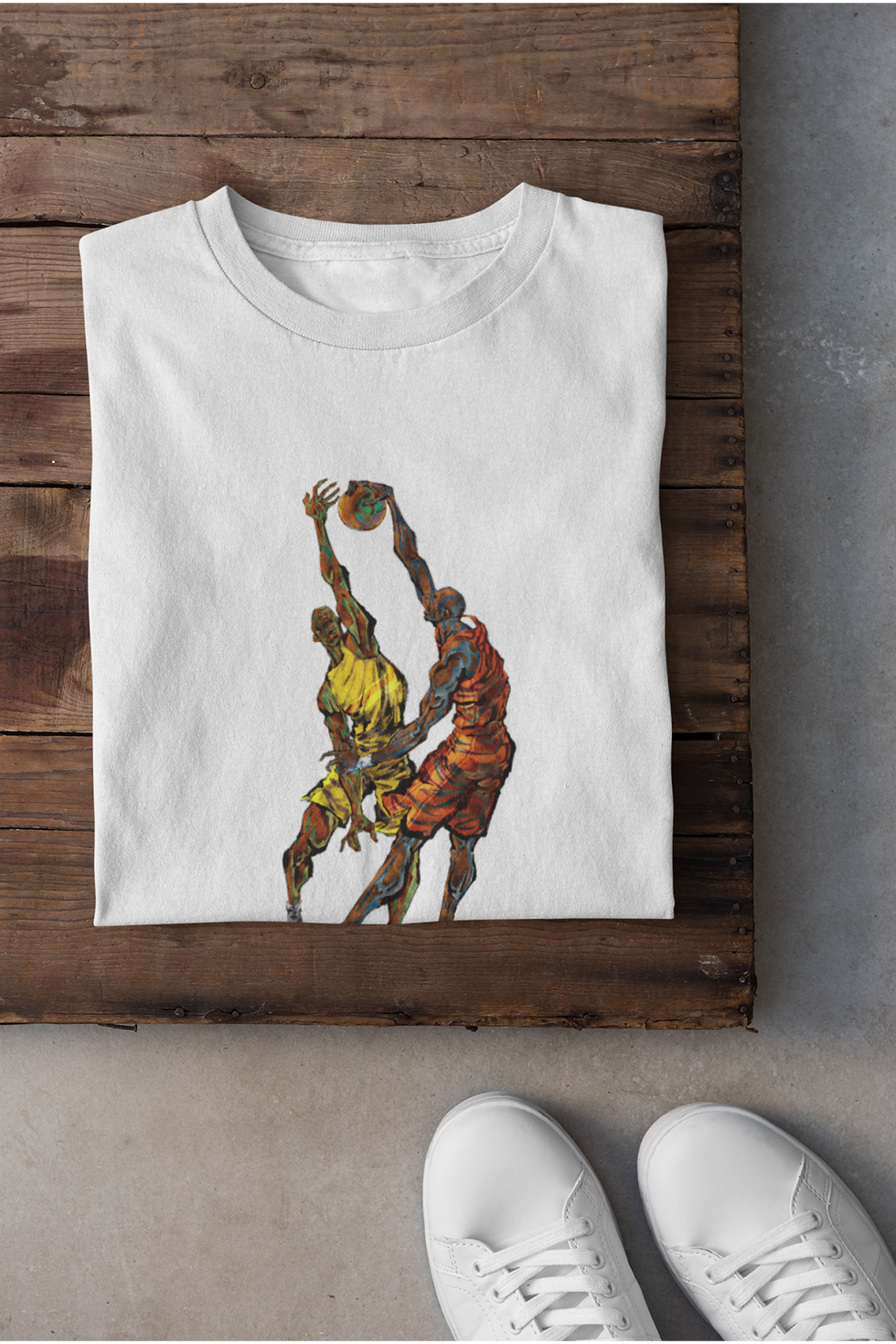 Küçük resim: illüstrasyon Basketbol Oynayan Basketbolcu Baskılı Tişört Kadın %100 Pamuk