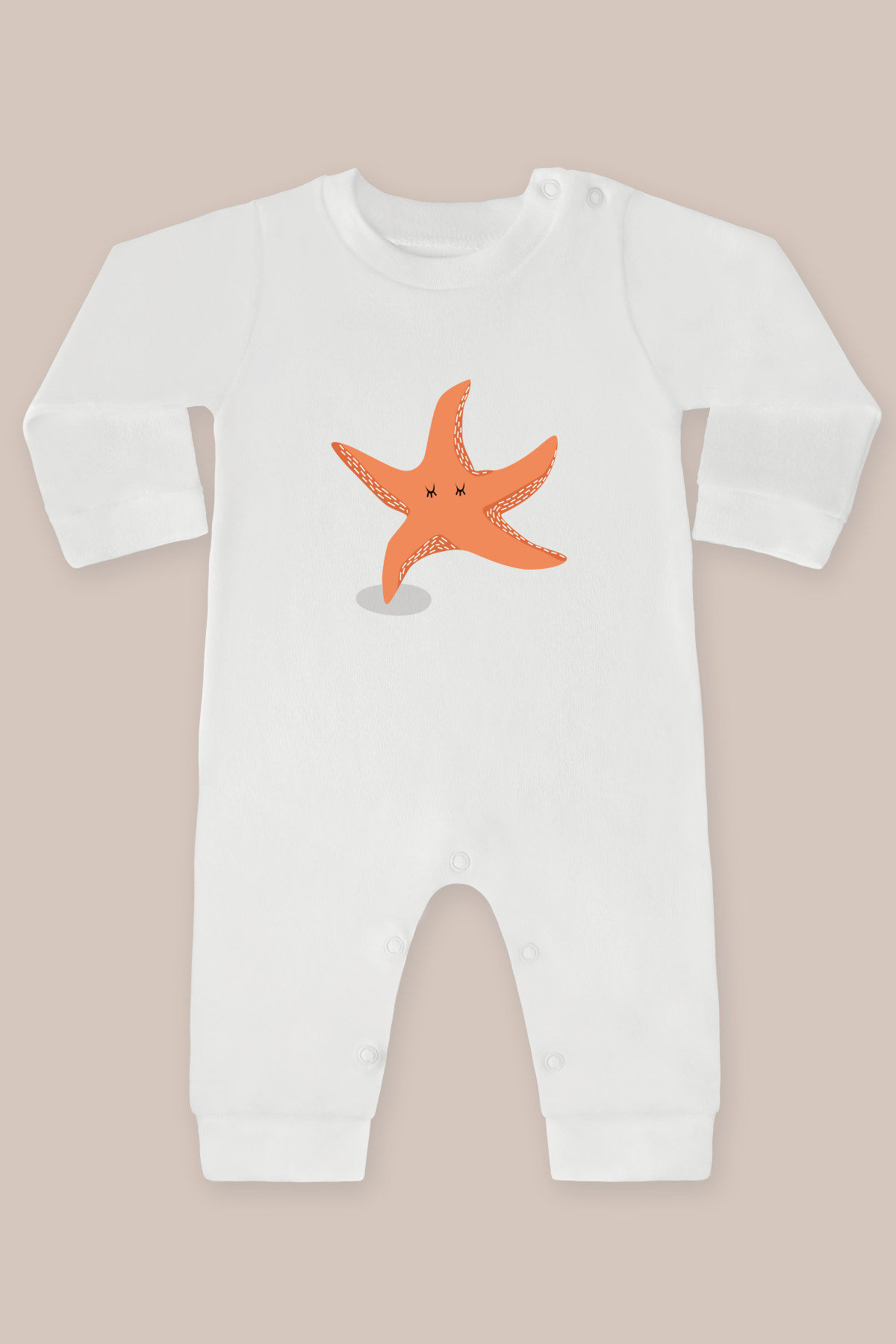 Sevimli Balık Serisi 2 Baskılı Uzun Kollu Tulum