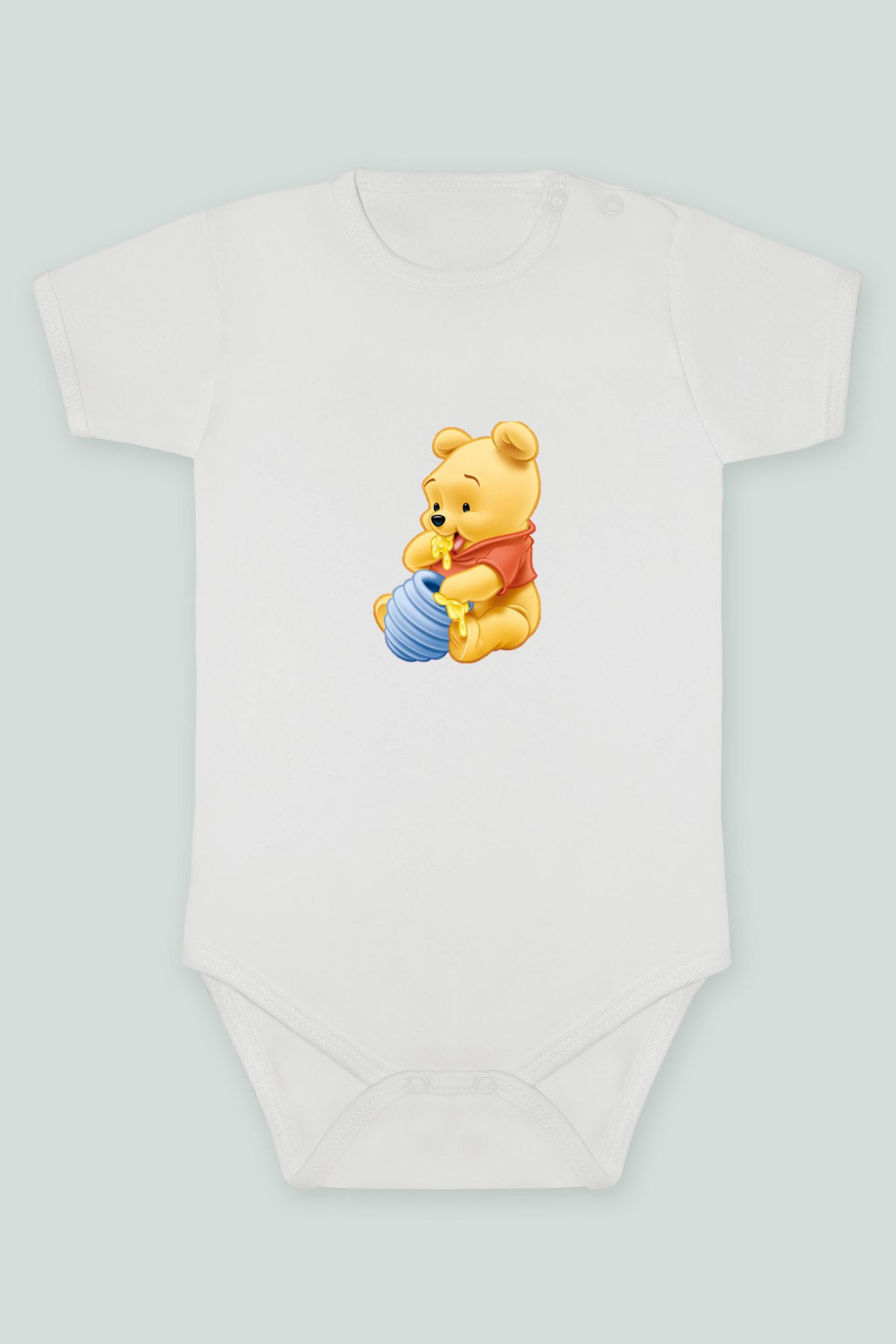 Winnie The Poo Ayı Winnie Baskılı Kısa kollu Body Zıbın Badi