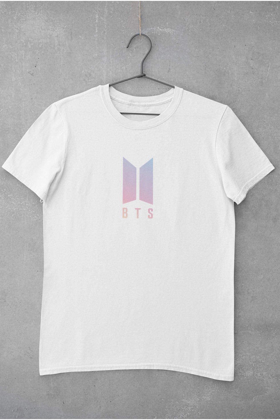Küçük resim: BTS Müzik Grubu Logo Baskılı Tişört Kadın %100 Pamuk
