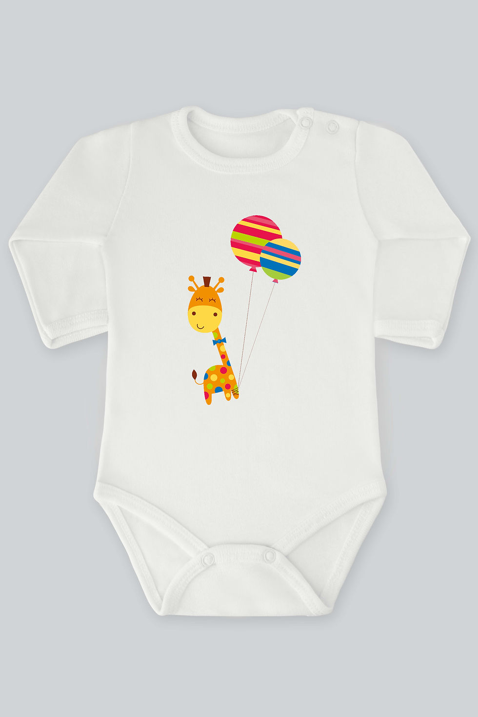 Sevimli Hayvanlar 12 Zürafa Baskılı Bebek Çıt çıtlı Zıbın Badi %100 Pamuk