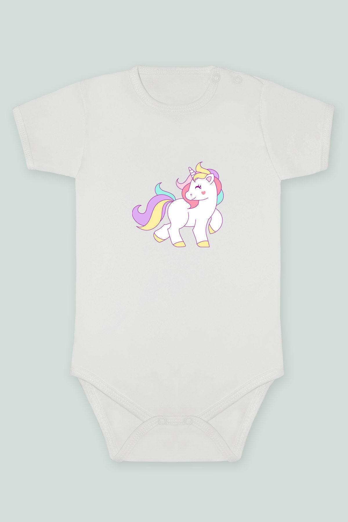 Unicorn 7 Baskılı Kısa kollu Body Zıbın Badi