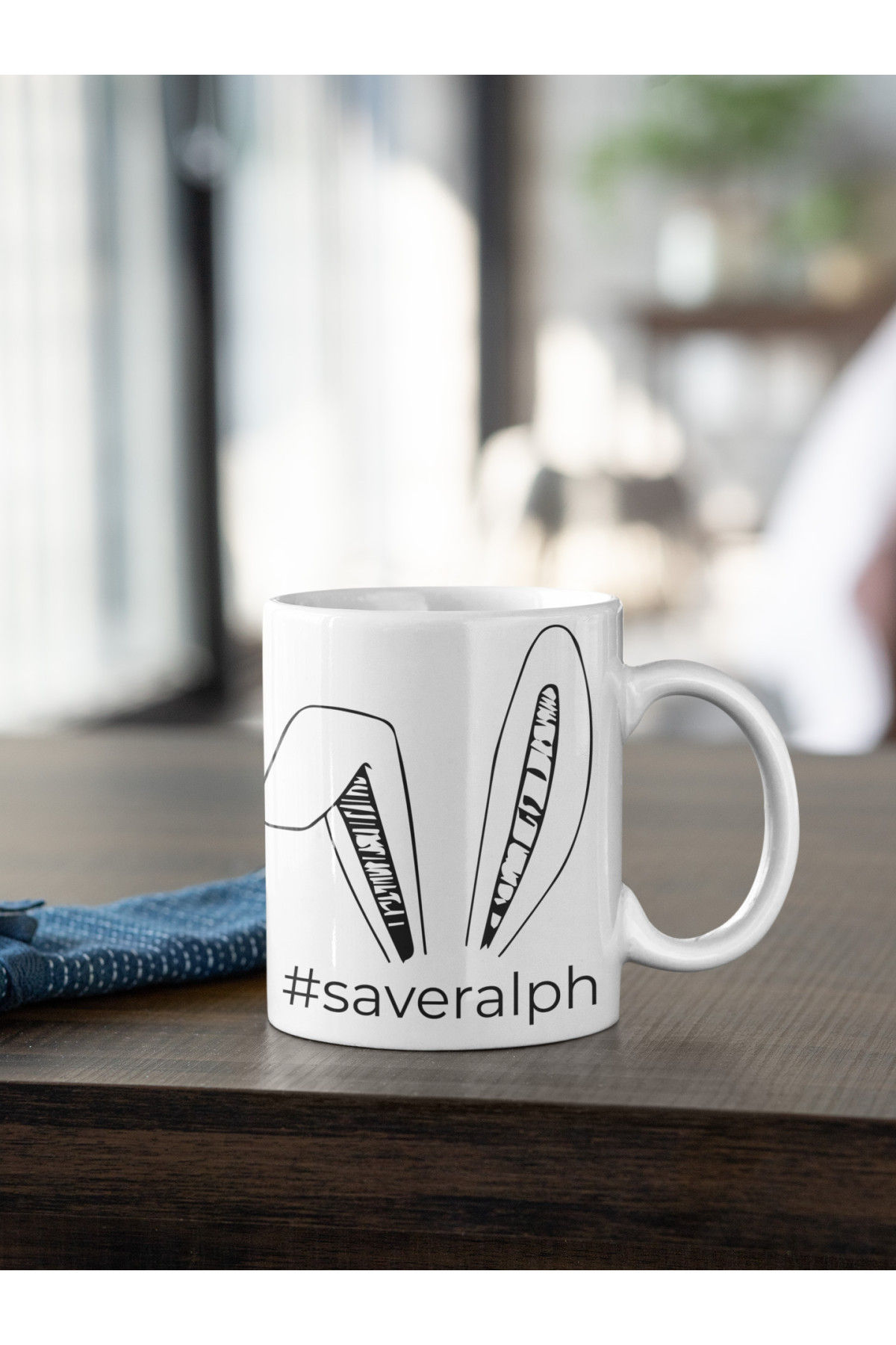 Save Ralph Hastag 4 Baskılı Kupa Beyaz Porselen Mug