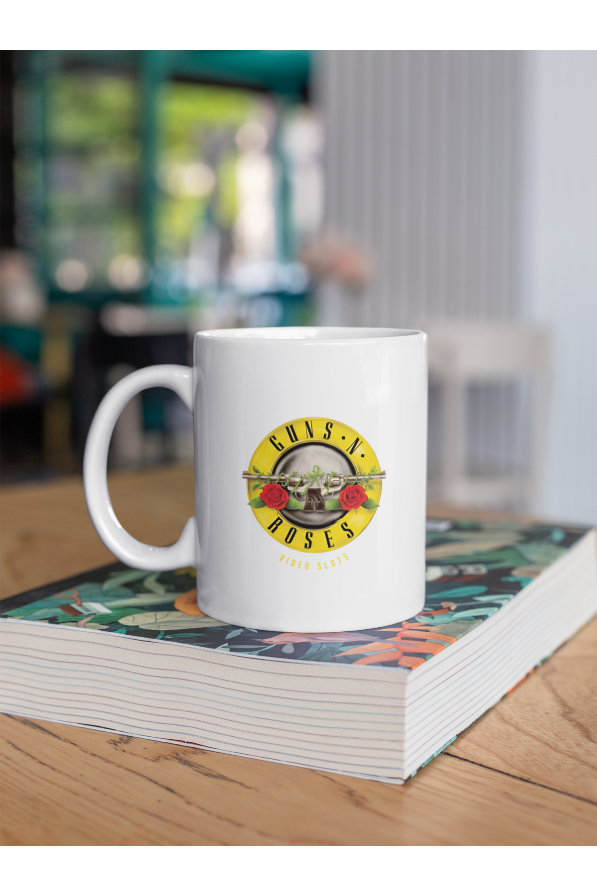 Guns Roses Baskılı Kupa Beyaz Porselen Mug