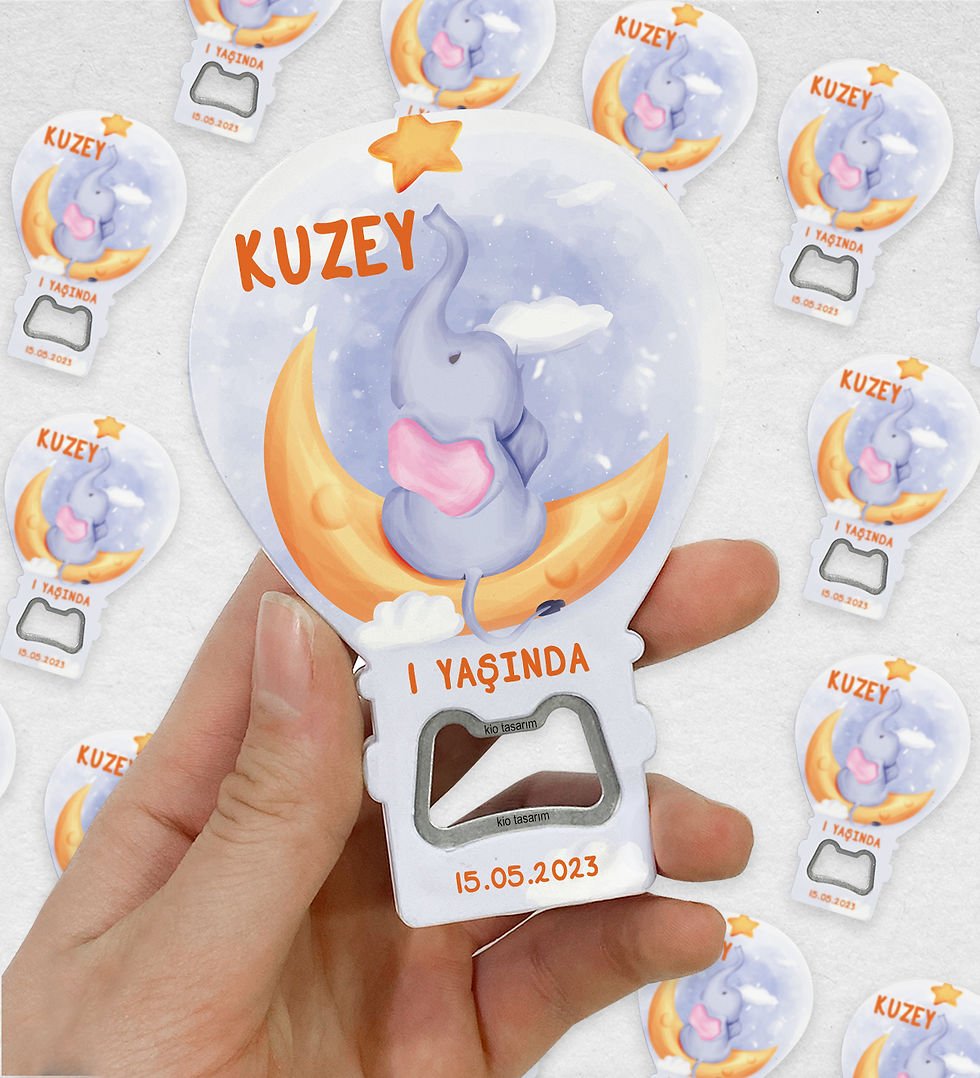 Kişiye Özel İsimli Çocuk Bebek Doğum Günü Hediyesi Balon Açacak Magnet