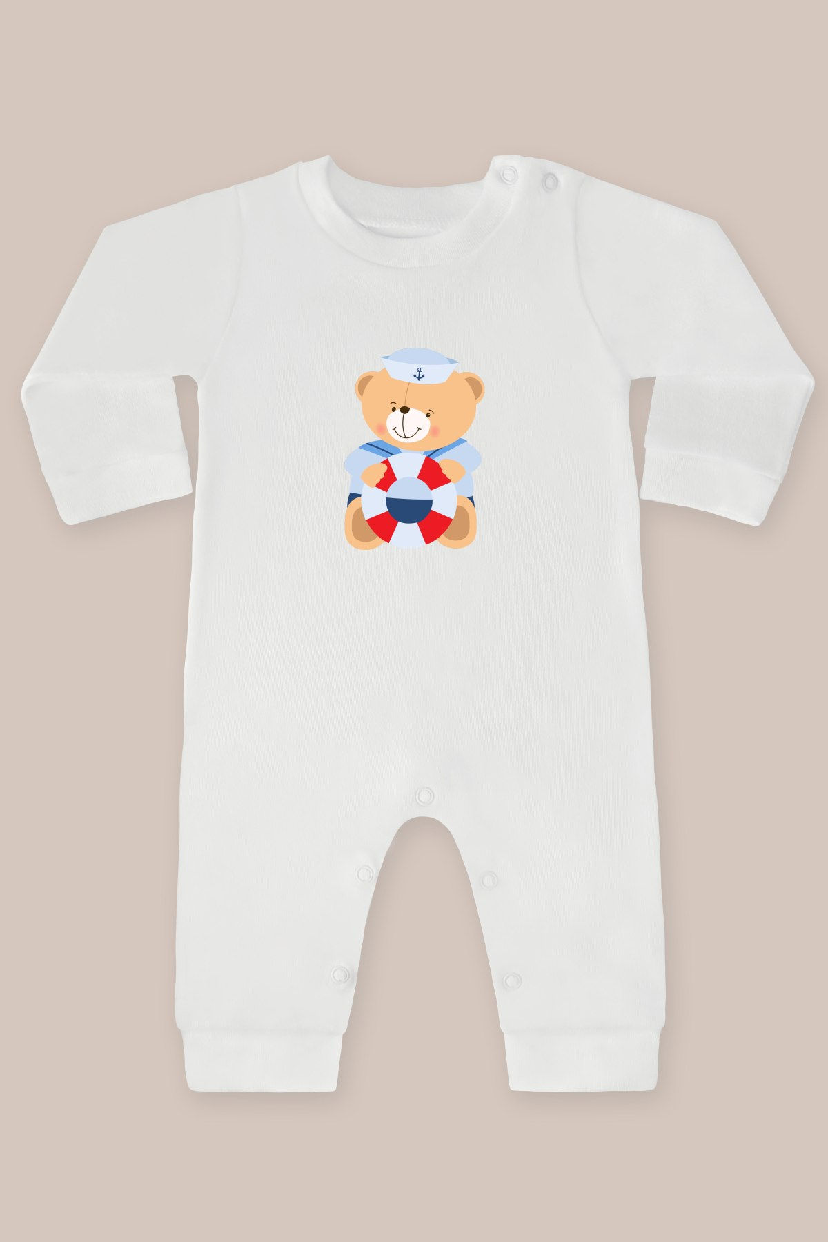 Denizci 22 Ayıcık Miço Baskılı Uzun Kollu Tulum