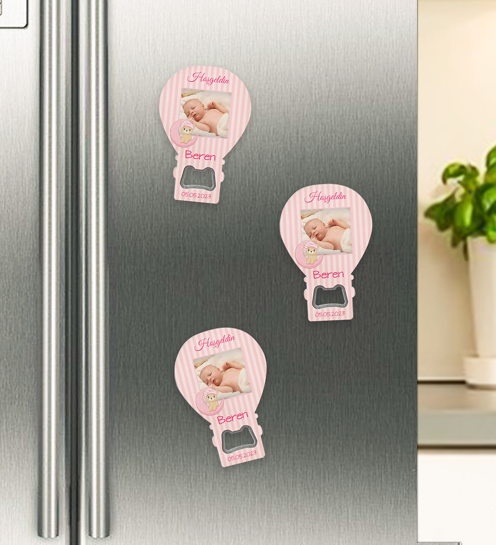 Küçük resim: Kişiye Özel İsimli Çocuk Bebek Doğum Baby Shower Hediyesi Balon Açacak Magnet
