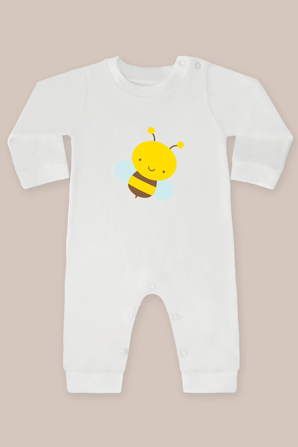 Sevimli Arı Serisi 5 Baskılı Uzun Kollu Tulum