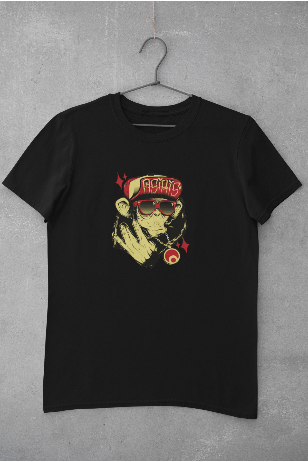 Hip Hop Recpect Maymun Baskılı Tişört Erkek %100 Pamuk