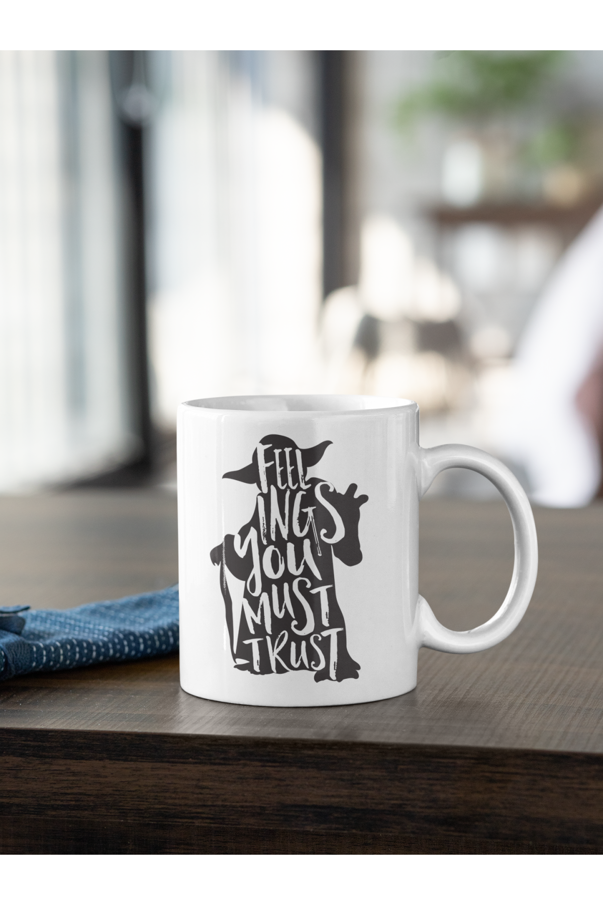 Star Wars Jedi Feelings You Must Trust Yazı Baskılı Kupa Beyaz Porselen Mug