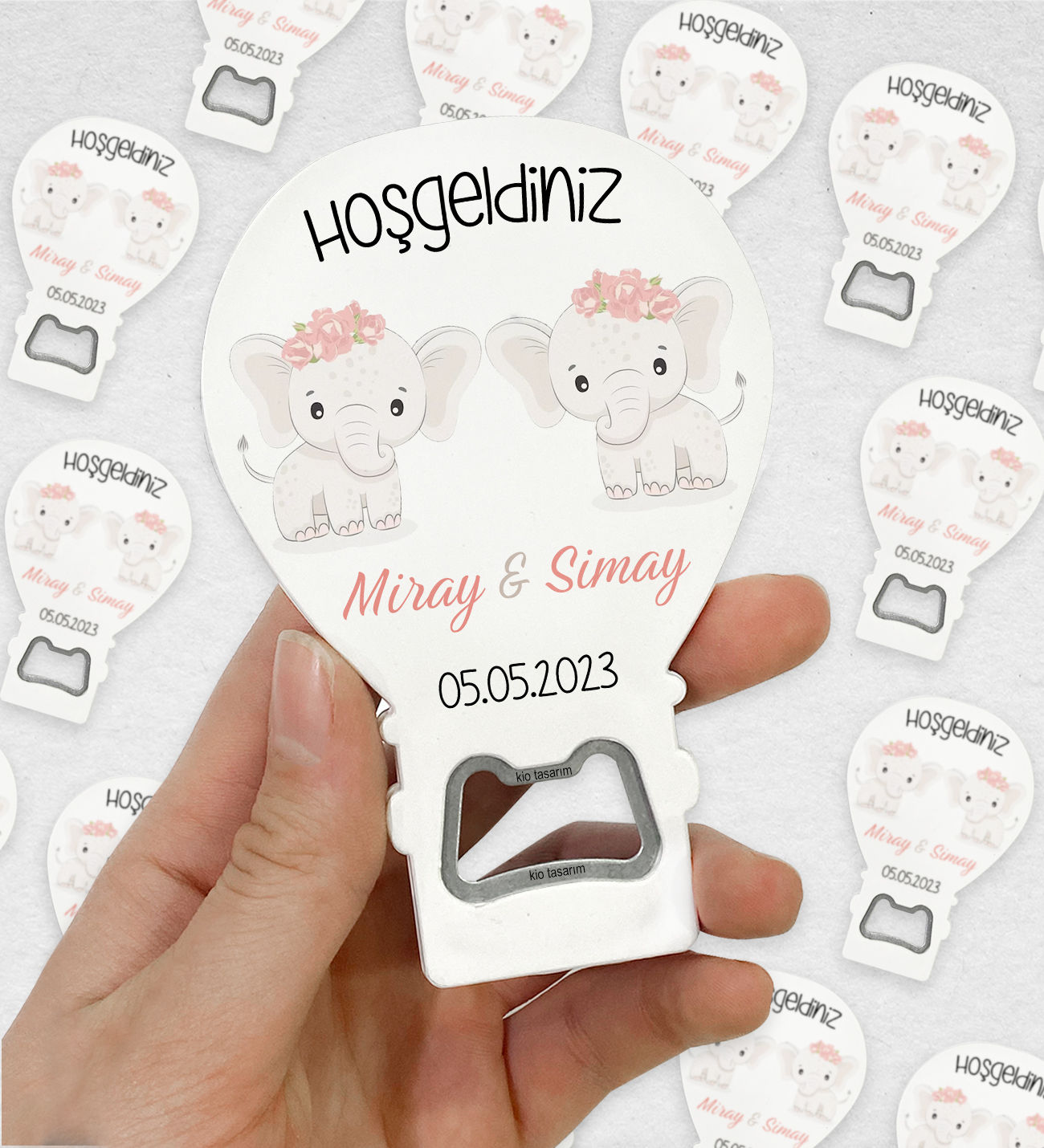 Kişiye Özel İsimli Çocuk Bebek Doğum Baby Shower Hediyesi Balon Açacak Magnet