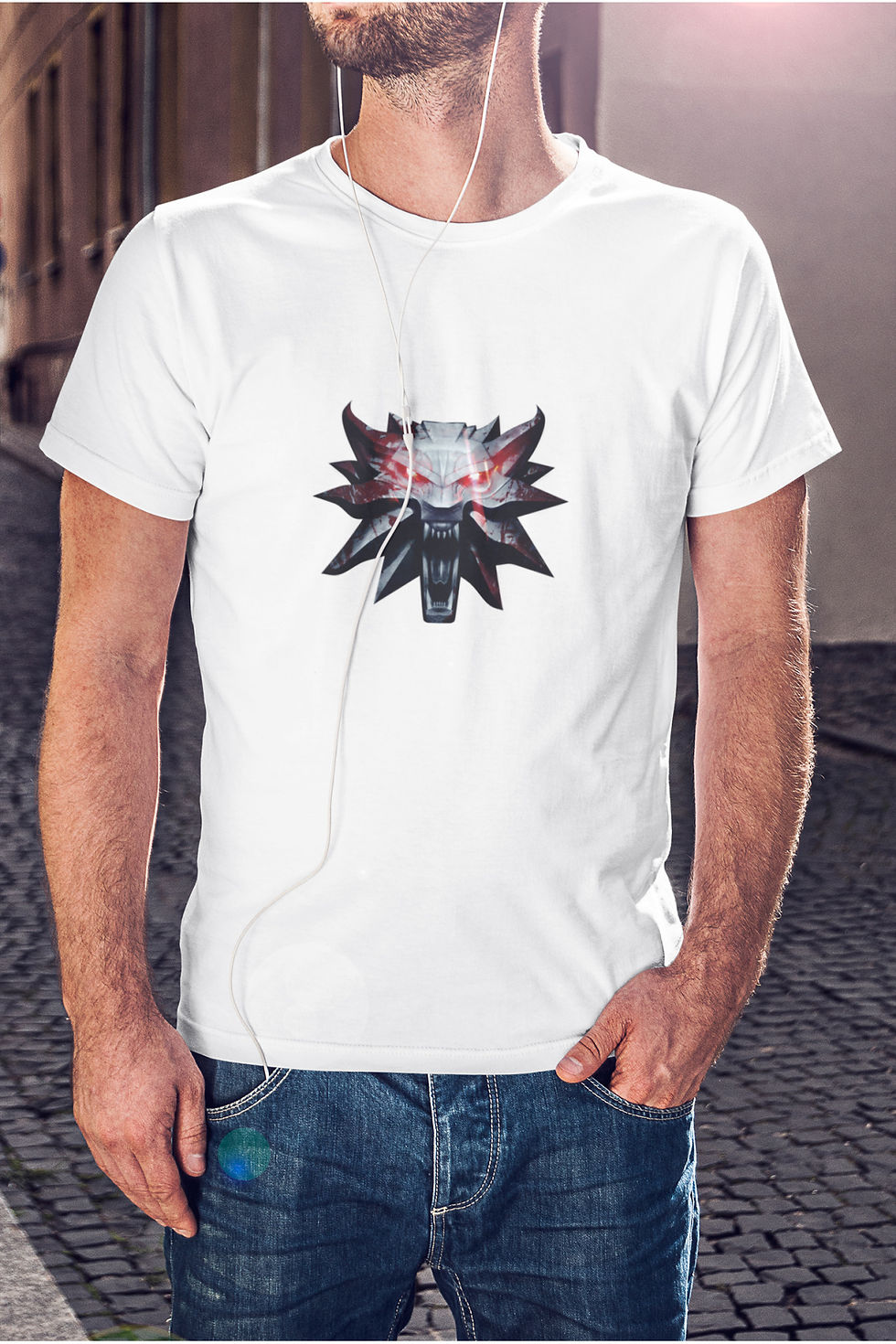 Küçük resim: The Witcher Baskılı Tişört Erkek %100 Pamuk