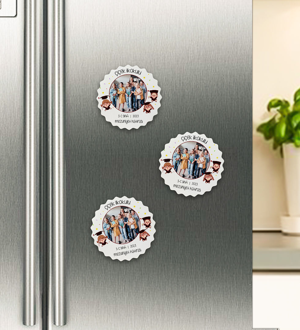 Küçük resim: Kişiye Özel İsimli Resimli Ana-İlk-Ortaokul Mezuniyet Hediyelik Ahşap Magnet