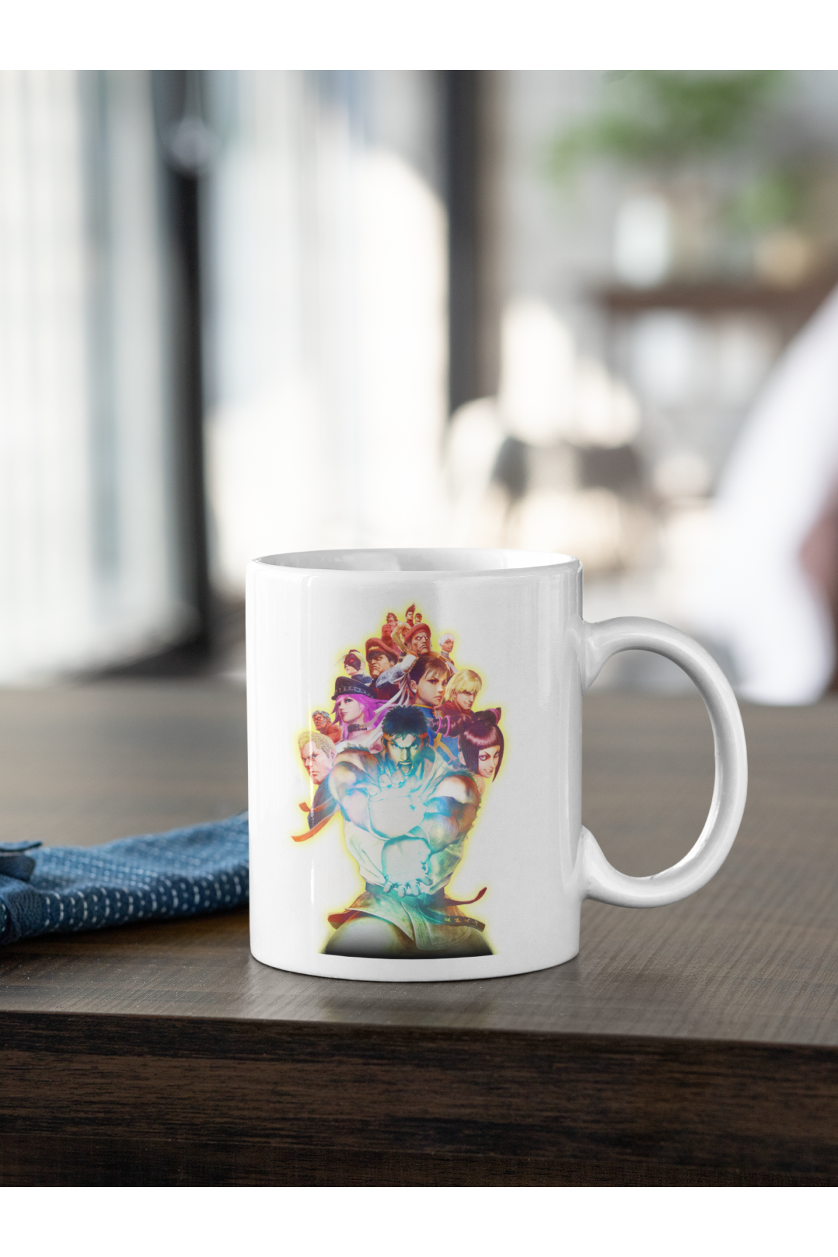 Street Fighter Bütün Karakterler Baskılı Kupa Beyaz Porselen Mug