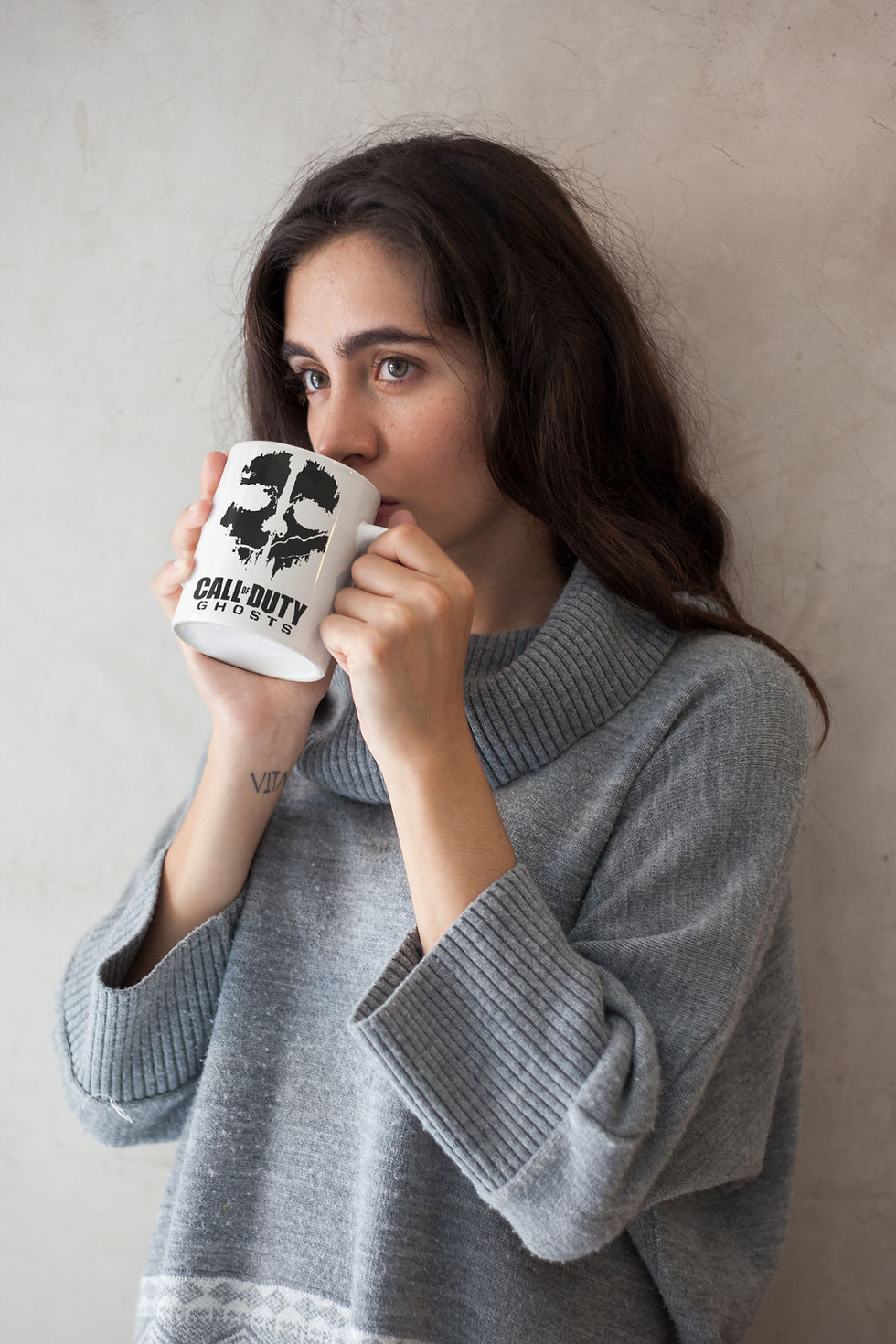 Call Of Duty Ghosts Savaş Oyunu Kurukafa Baskılı Kupa Beyaz Porselen Mug