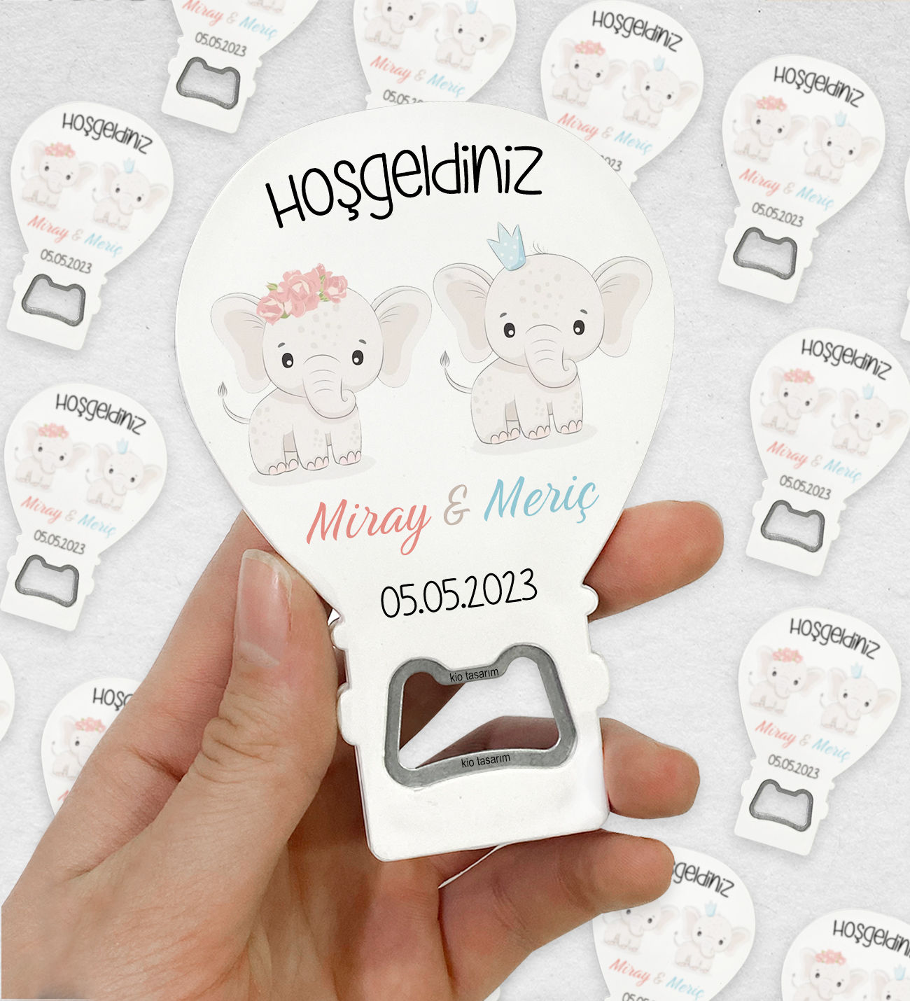 Kişiye Özel İsimli Çocuk Bebek Doğum Baby Shower Hediyesi Balon Açacak Magnet