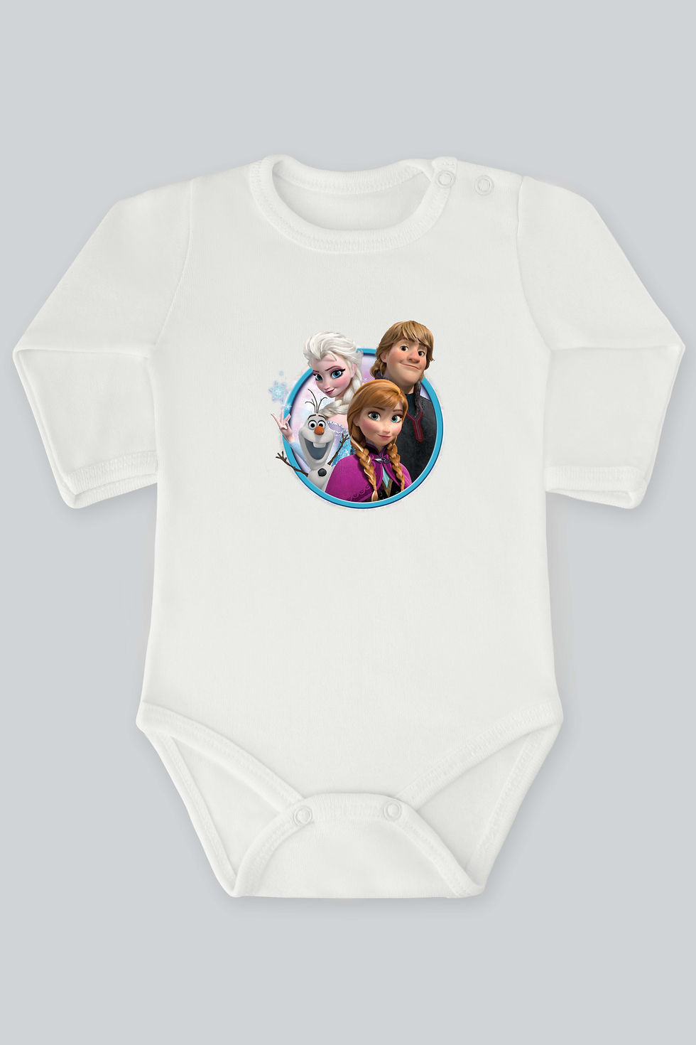 Karlar Ülkesi Frozen 18 Baskılı Bebek Çıt çıtlı Zıbın Badi %100 Pamuk