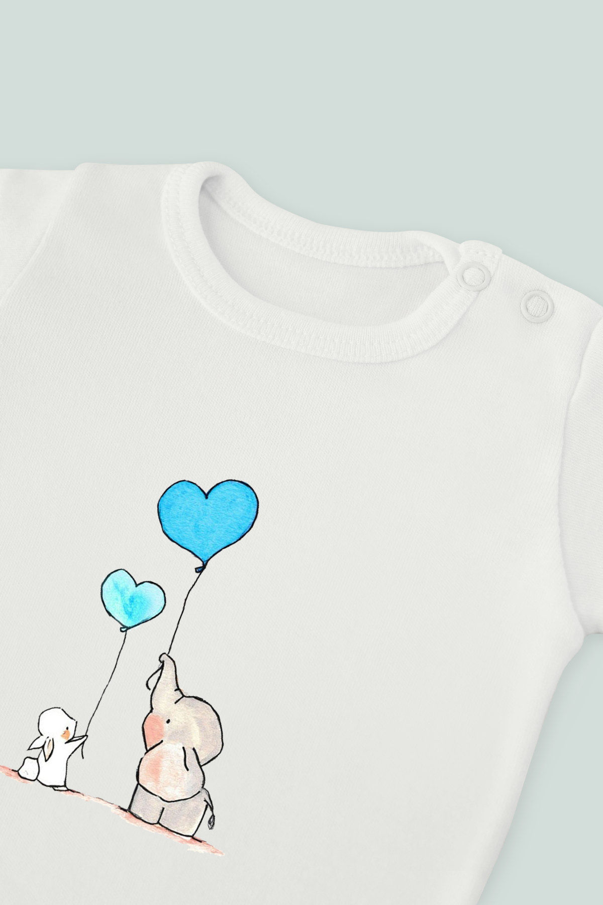 Fil ve Tavşan 29 Baskılı Bebek Kolsuz Atlet Body Zıbın Badi