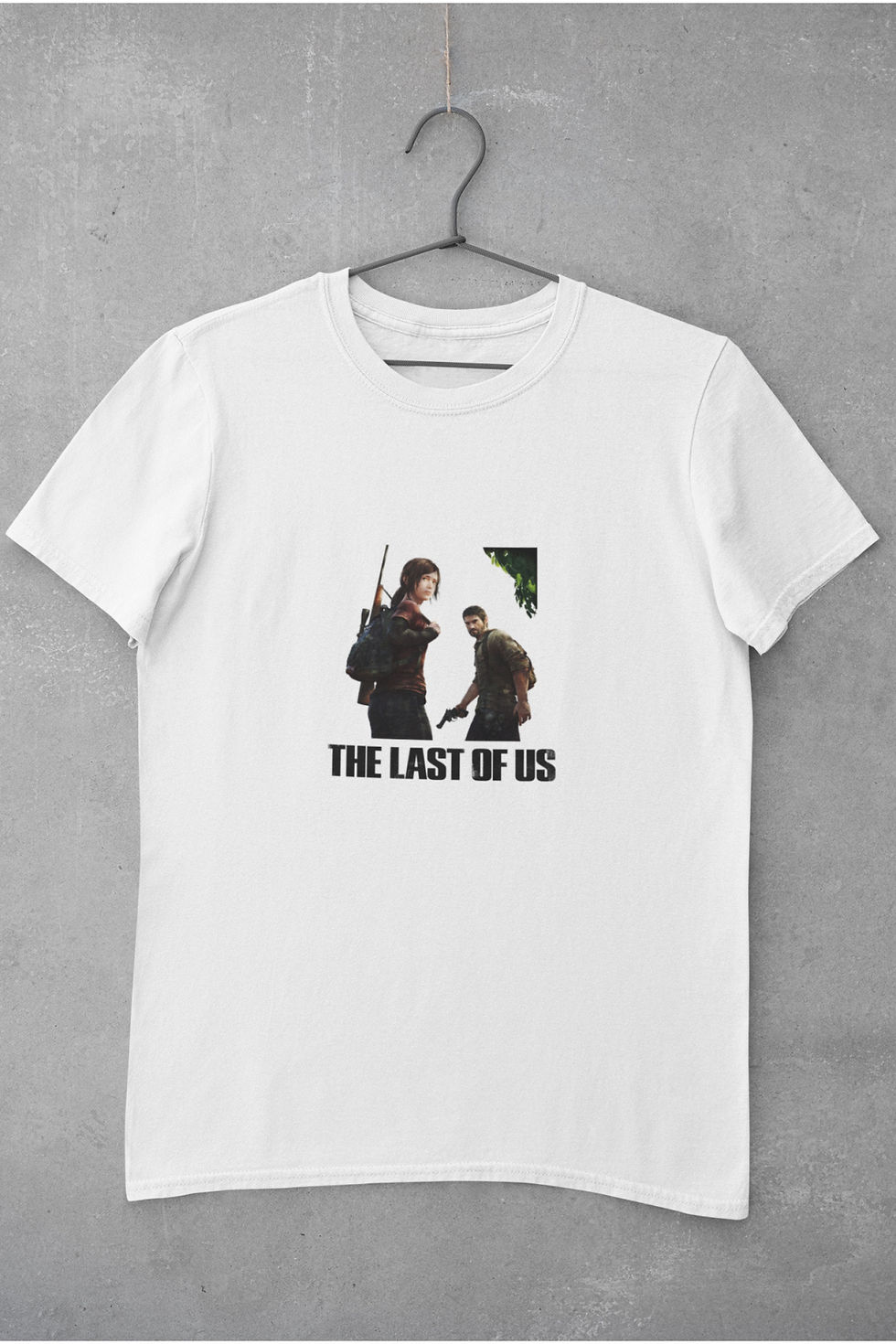 Küçük resim: The Last Of Us Ellie Ve Joel Karakter
 Baskılı Tişört Erkek %100 Pamuk