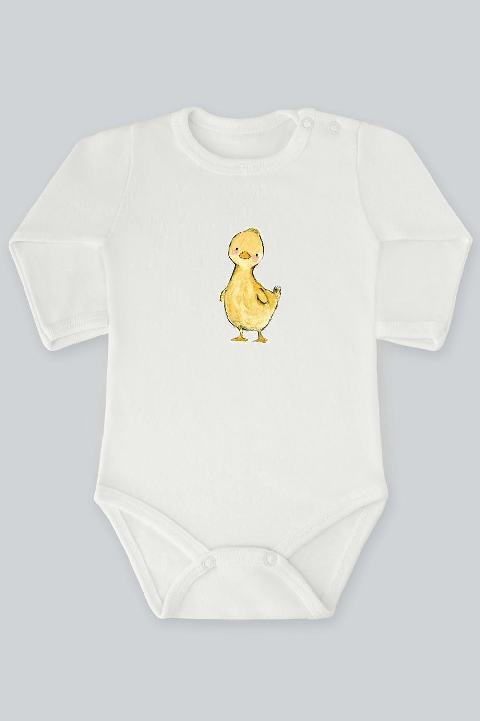 Sevimli Civcivler 18 Baskılı Uzun Kollu Bebek Body Zıbın Badi