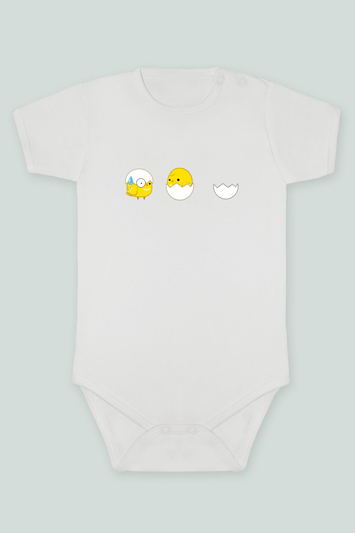 Sevimli Civcivler 11 Baskılı Kısa kollu Body Zıbın Badi