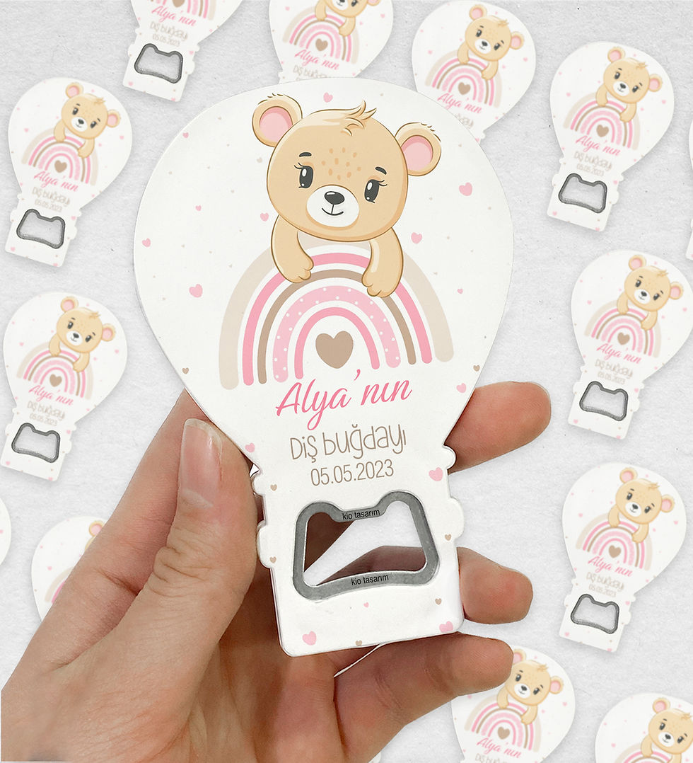 Kişiye Özel İsimli Çocuk Bebek Diş Buğdayı Hediyesi Balon Açacak Magnet