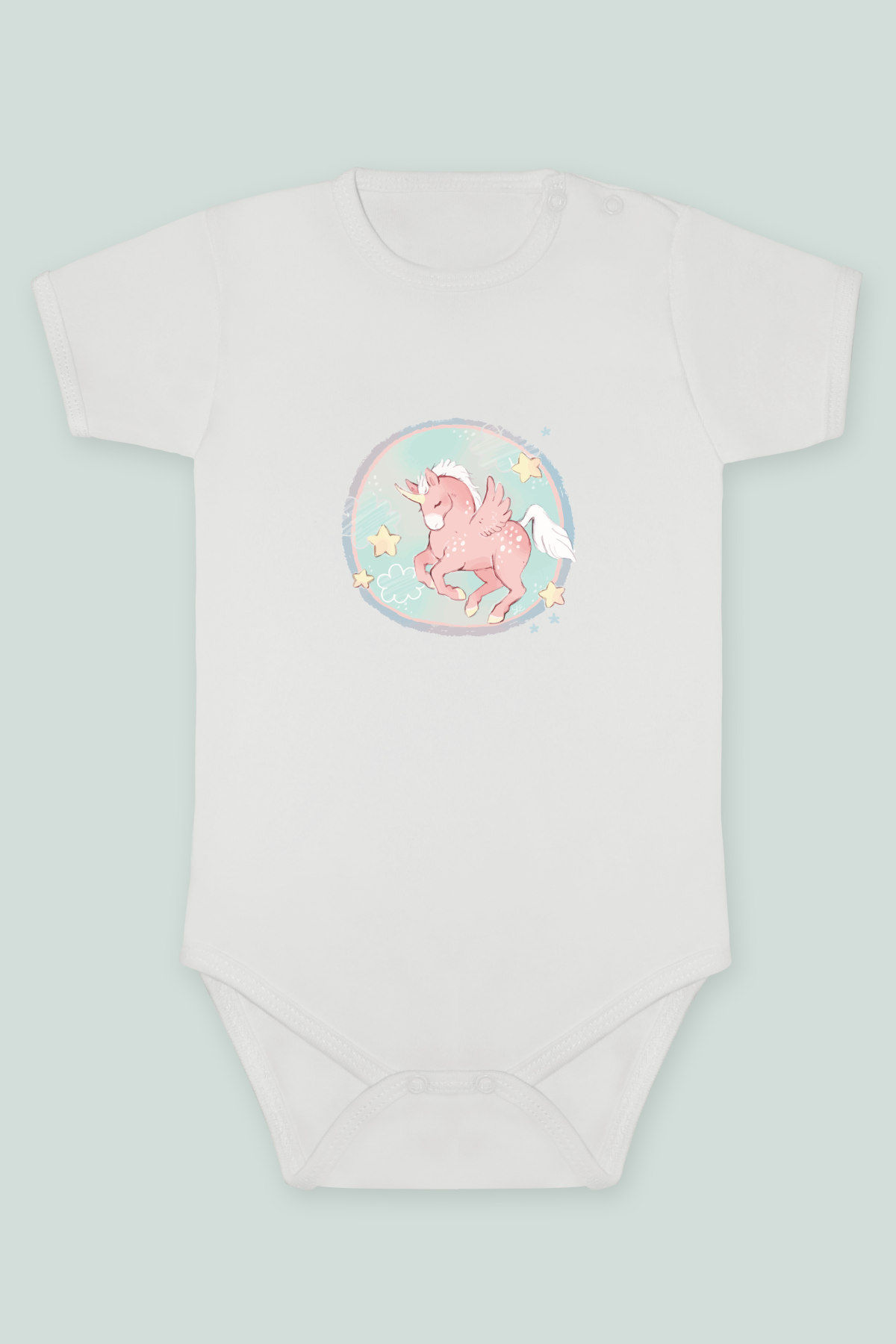 Unicorn 16 Baskılı Kısa kollu Body Zıbın Badi