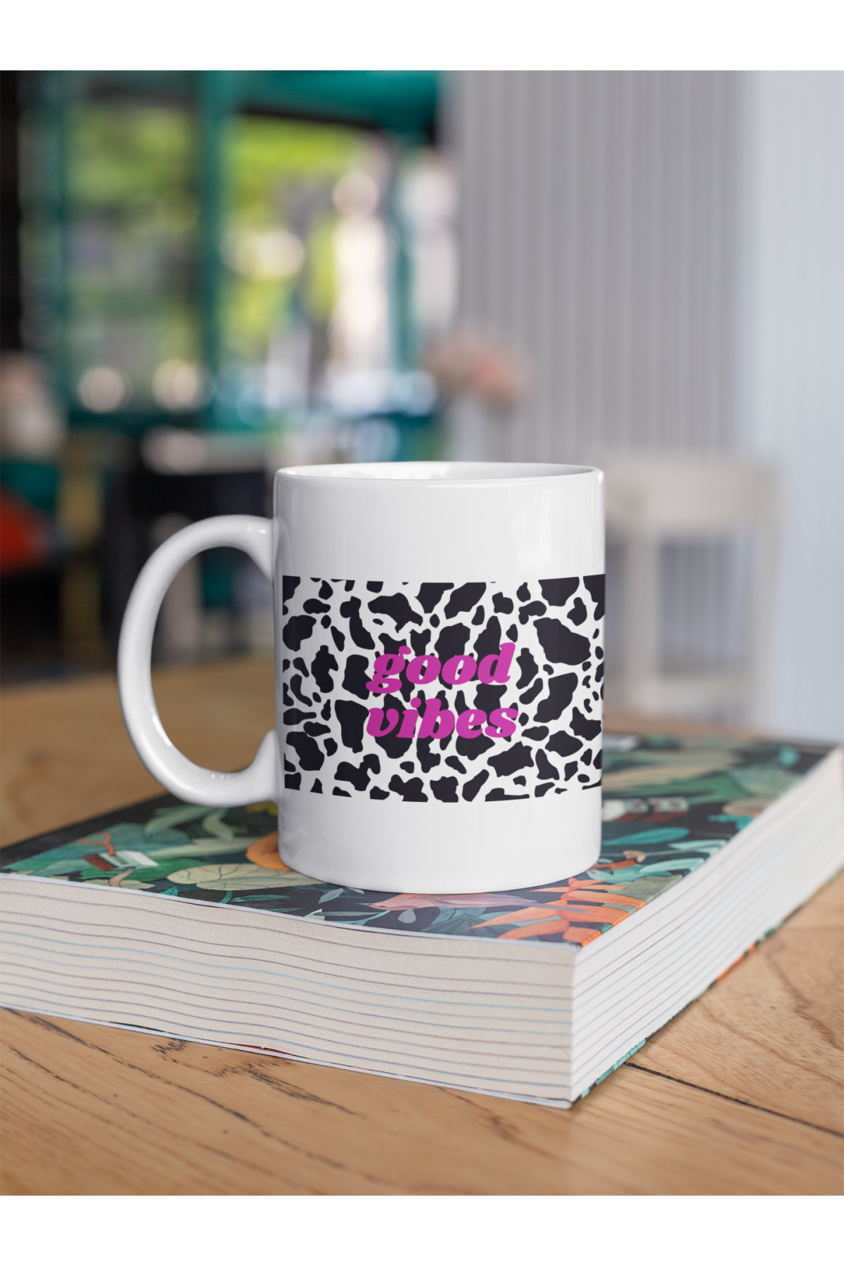 Good Vibes Yazı Baskılı Kupa Beyaz Porselen Mug