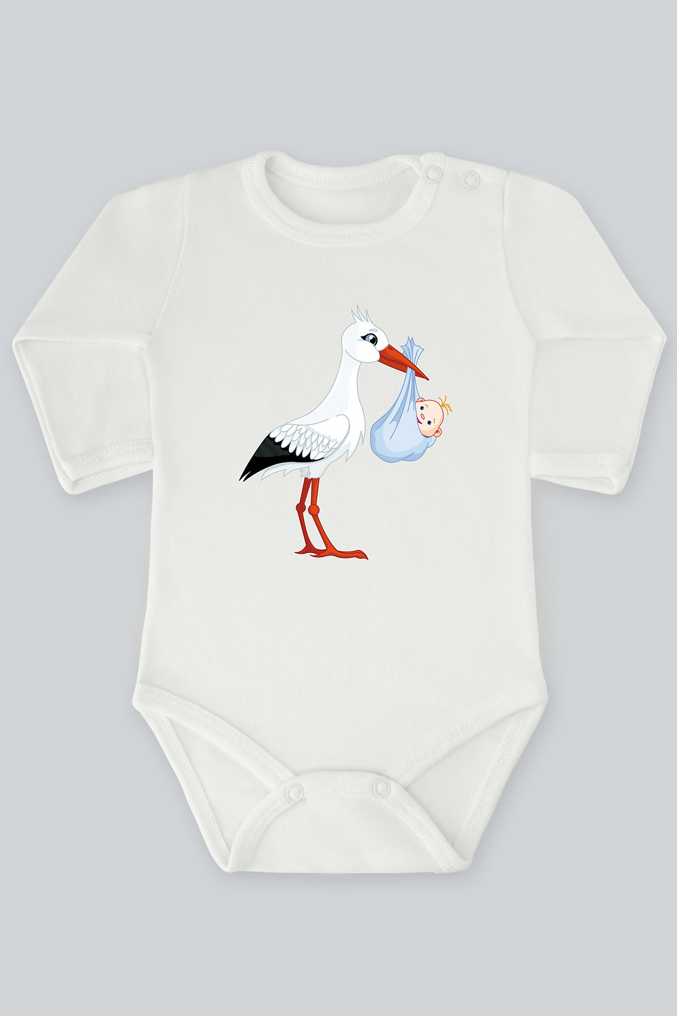 Pelikan Bebek Serisi 9 Baskılı Bebek Çıt çıtlı Zıbın Badi %100 Pamuk