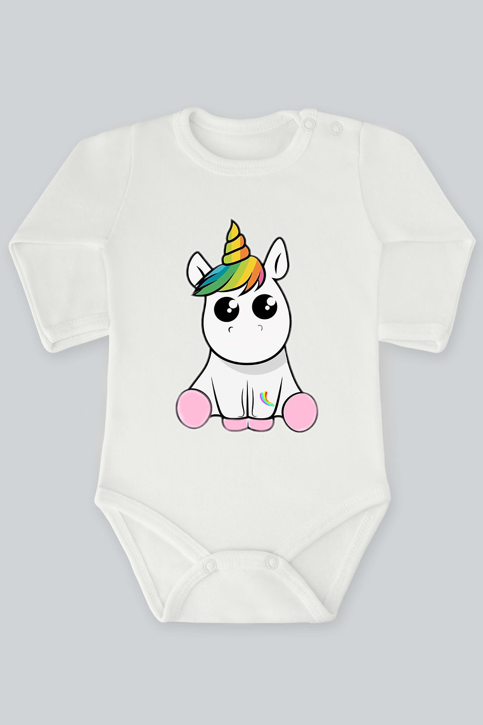 Unicorn Serisi 4 Baskılı Bebek Çıt çıtlı Zıbın Badi %100 Pamuk