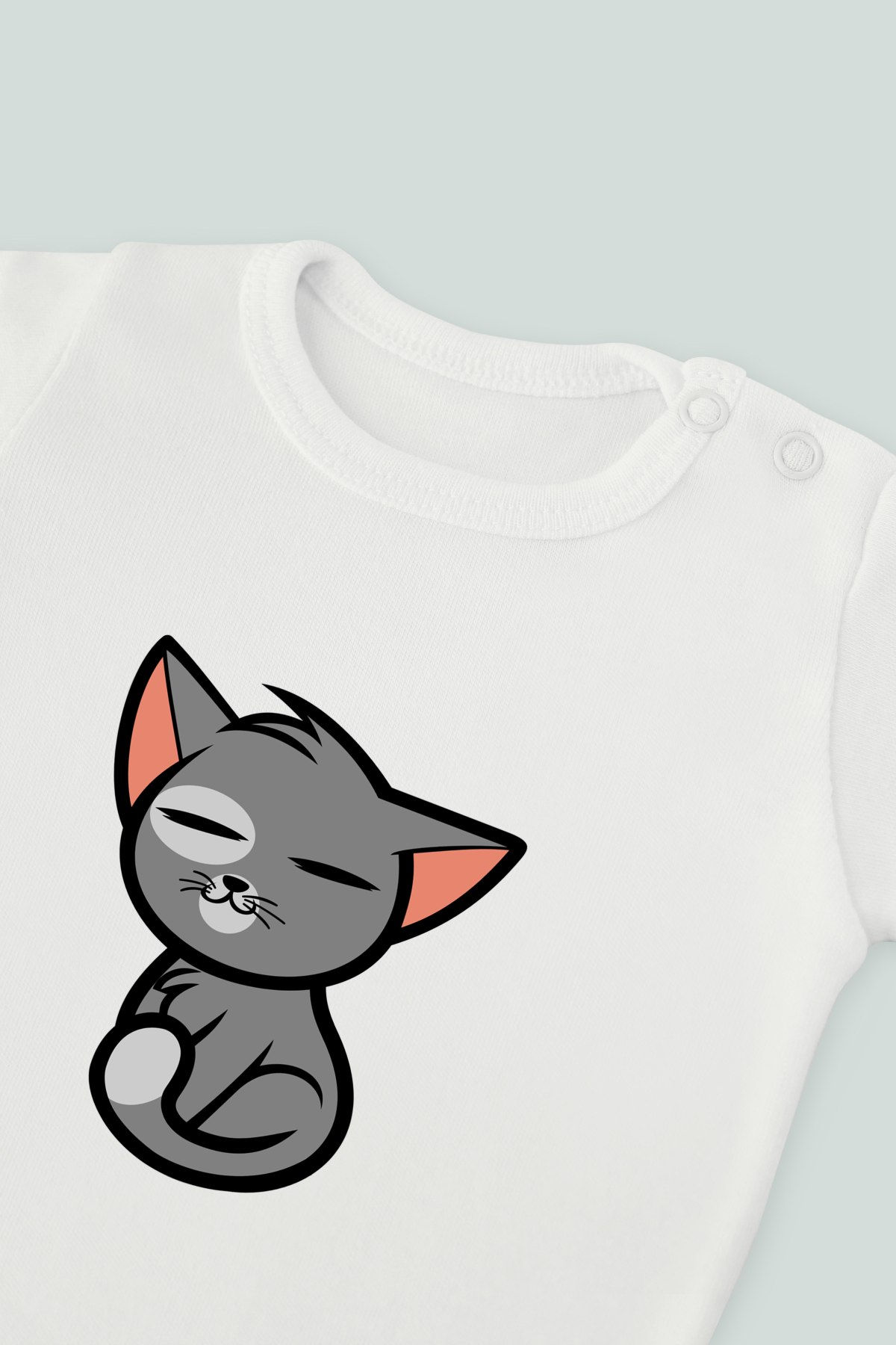 Sevimli Hayvanlar 22 Kedi Baskılı Bebek Kolsuz Atlet Body Zıbın Badi