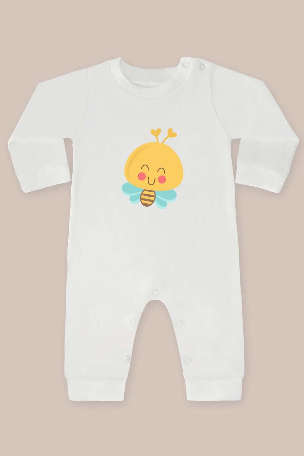 Sevimli Arı Serisi 12 Baskılı Uzun Kollu Tulum