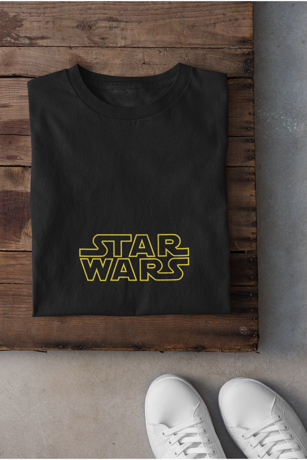 Küçük resim: Star Wars Yazı Baskılı Tişört Kadın %100 Pamuk