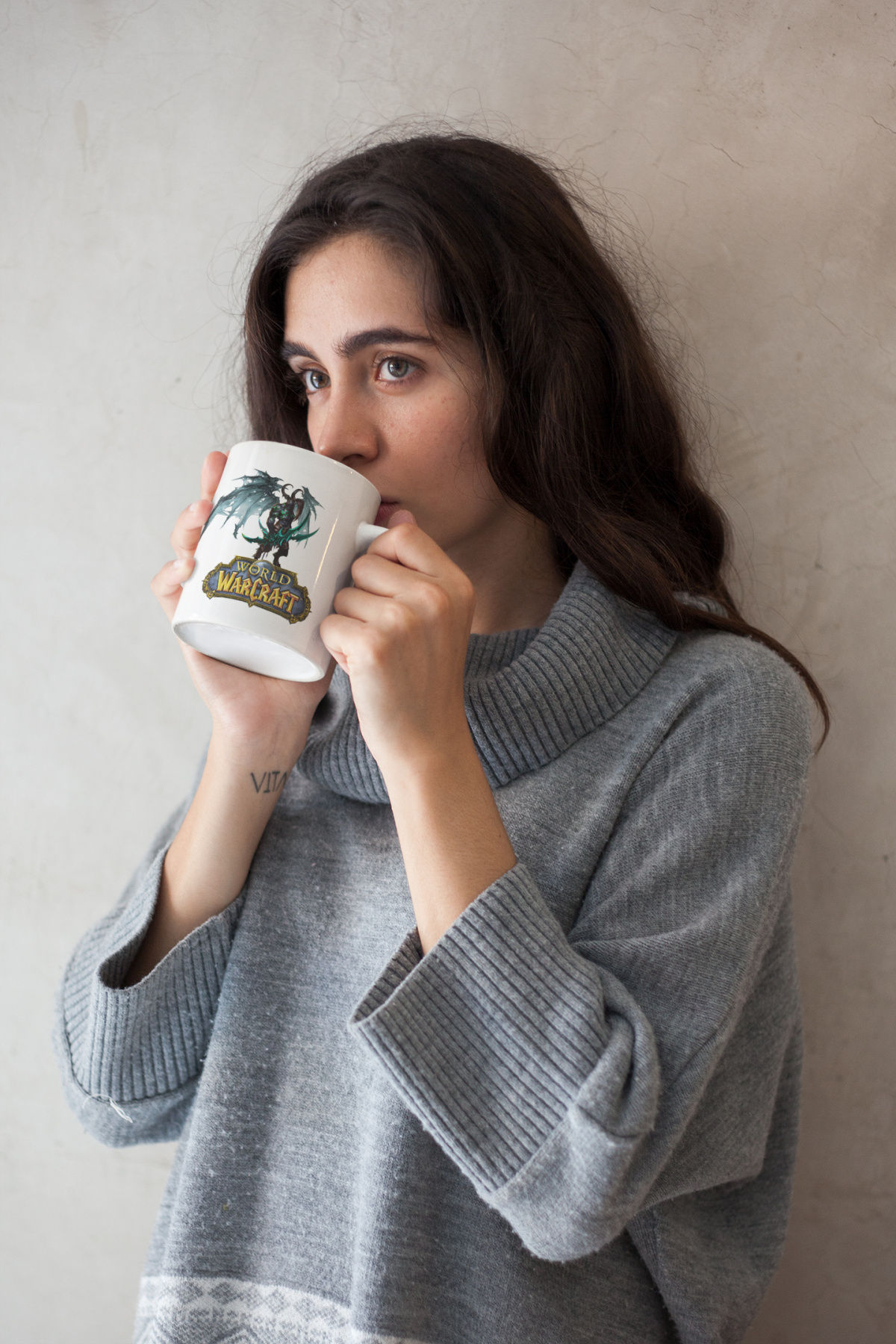 Warcraft Illidan Stormrage Karakter Baskılı Kupa Beyaz Porselen Mug