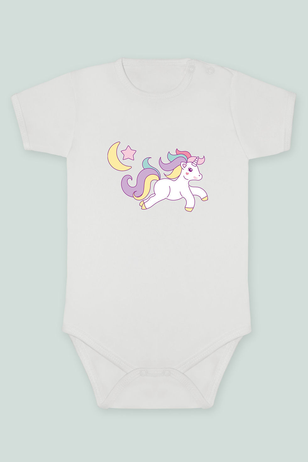 Unicorn 24 Baskılı Kısa kollu Body Zıbın Badi