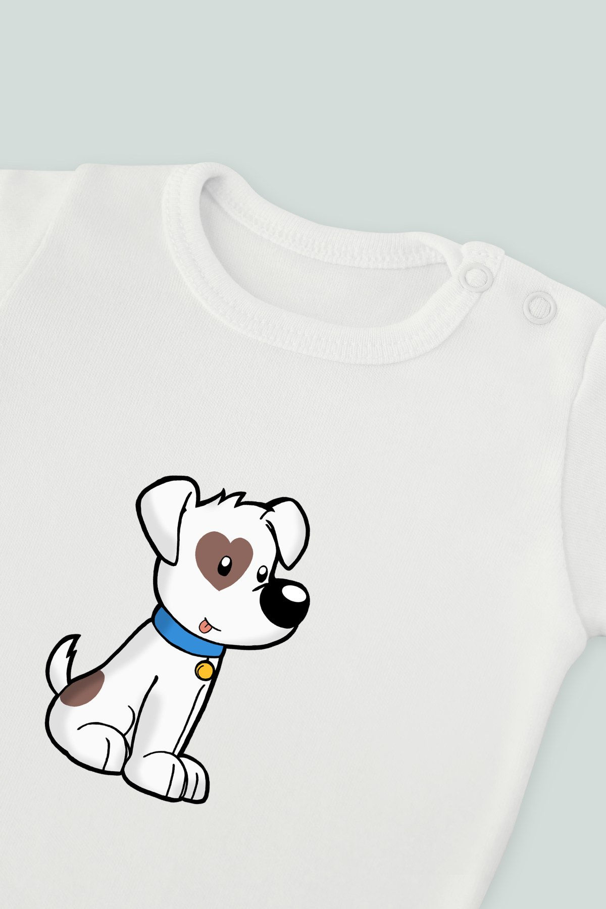 Sevimli Hayvanlar 20 Kalpli Köpek Baskılı Bebek Kolsuz Atlet Body Zıbın Badi